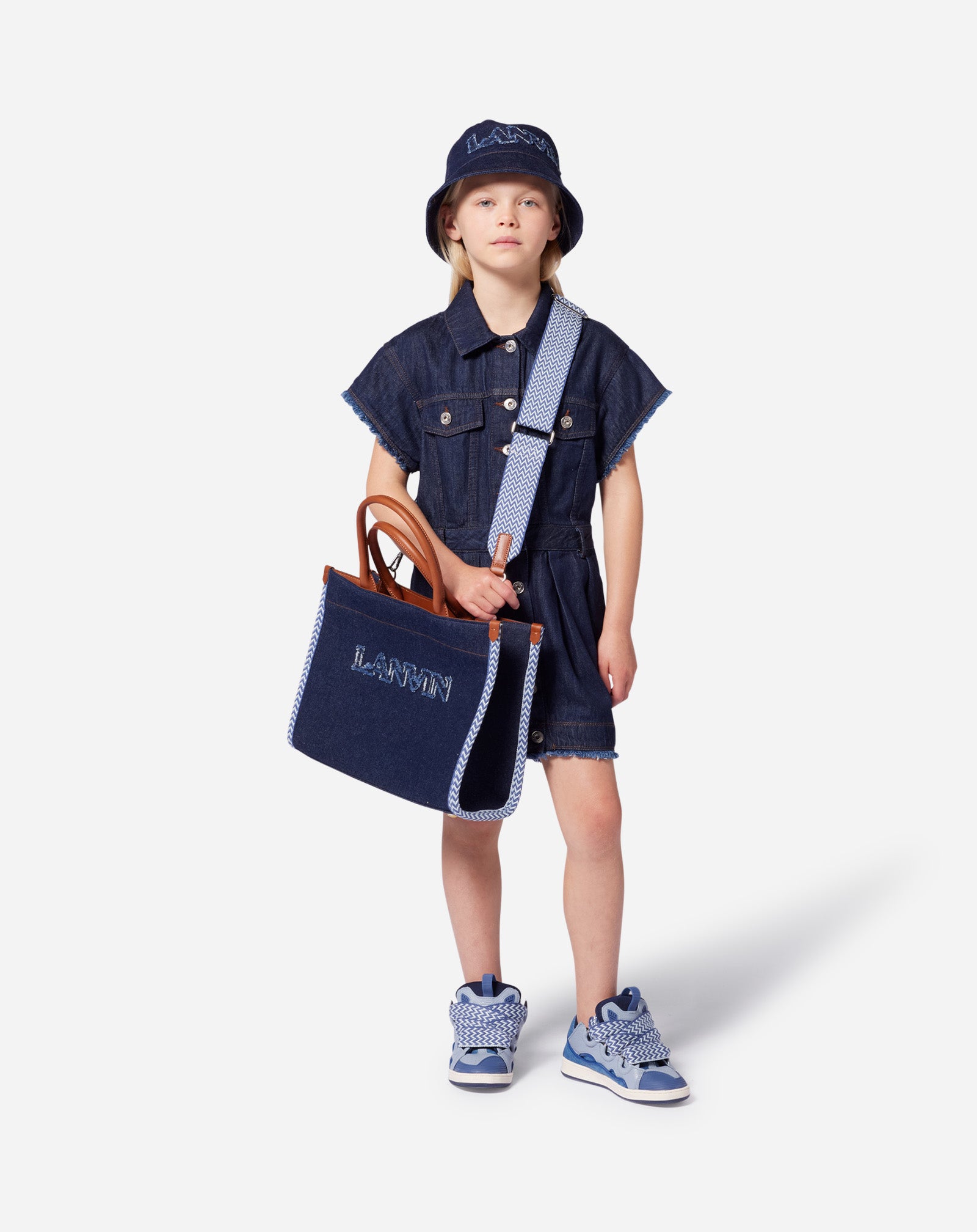 KIDS DENIM LOGO BUCKET HAT