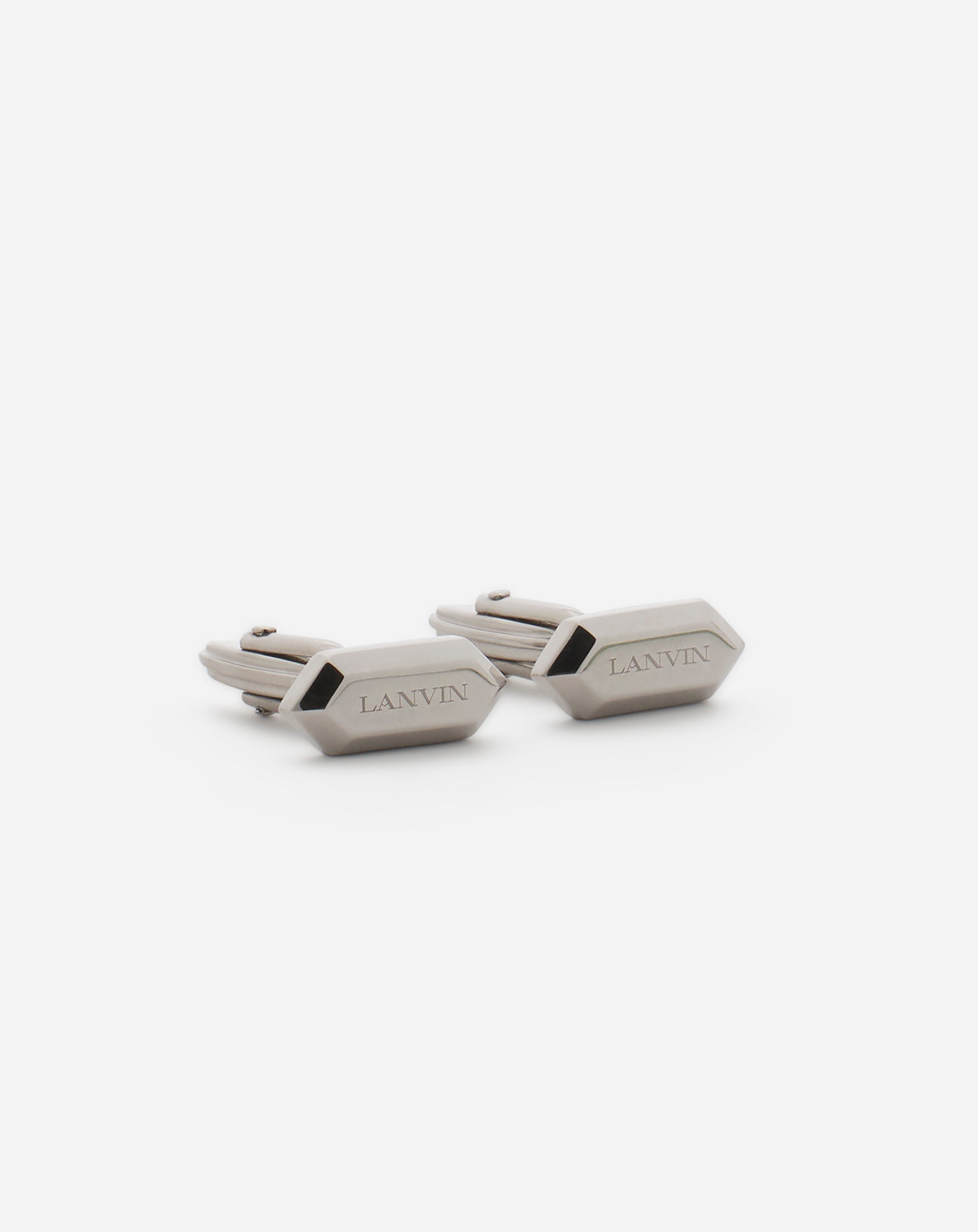 SILVER LANVIN LABEL CUFFLINKS