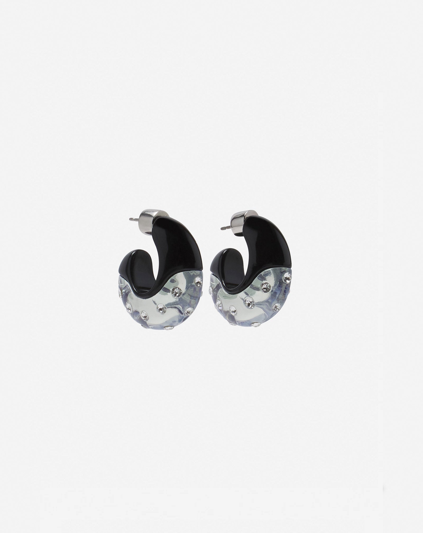 FARGO RHINESTONE LARGE HOOP EARRINGS