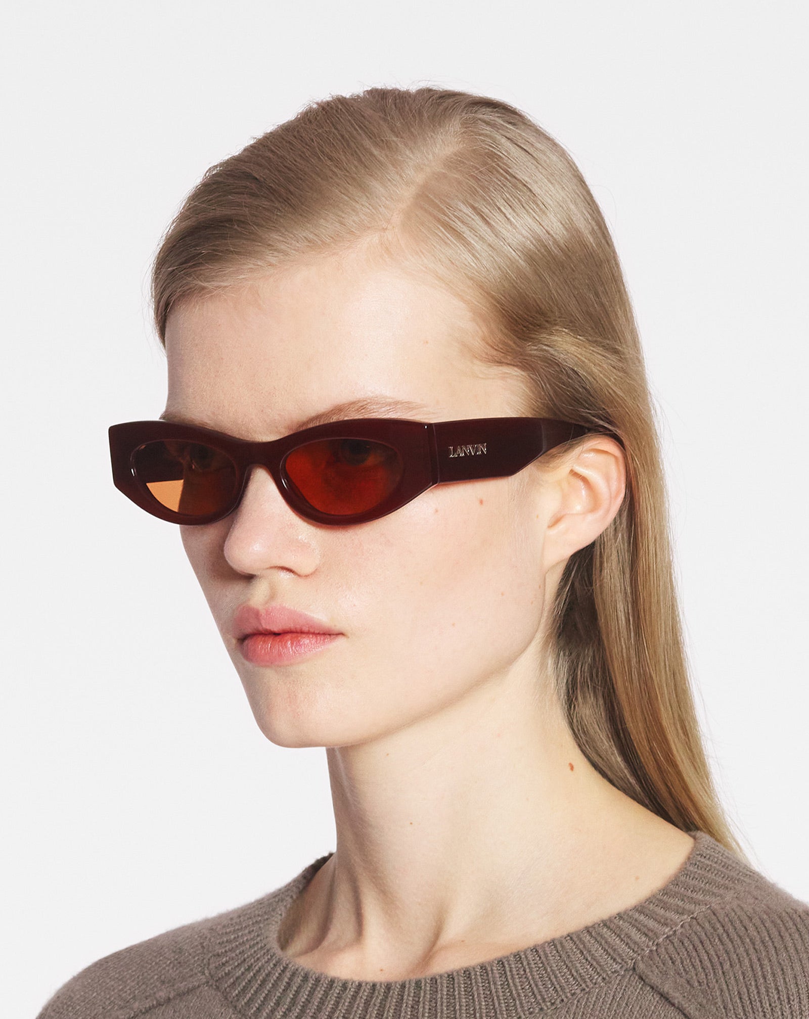 BROWN LANVIN LOGO SUNGLASSES