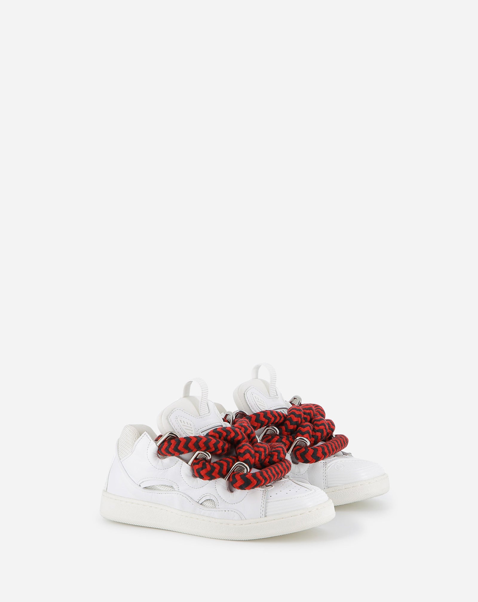 WHITE LACE-UP SNEAKERS