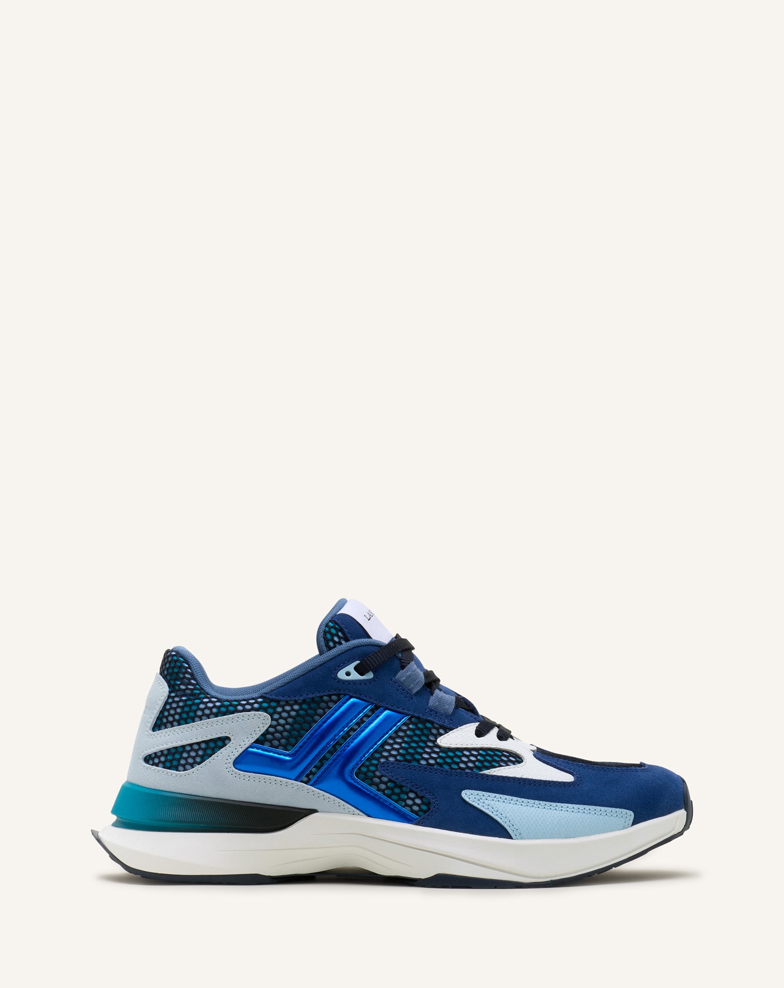 Blue Jla Sneakers In Mesh And Metallic Leather | Lanvin