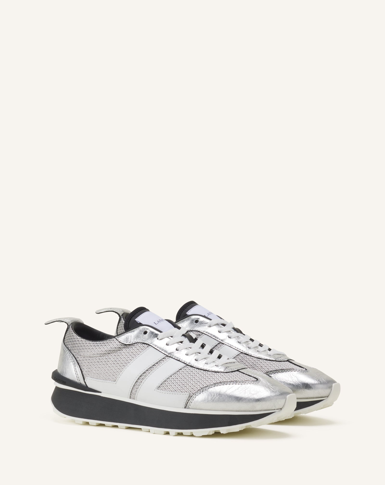 BUMPR SNEAKERS IN CRINKLED METALLIC LEATHER