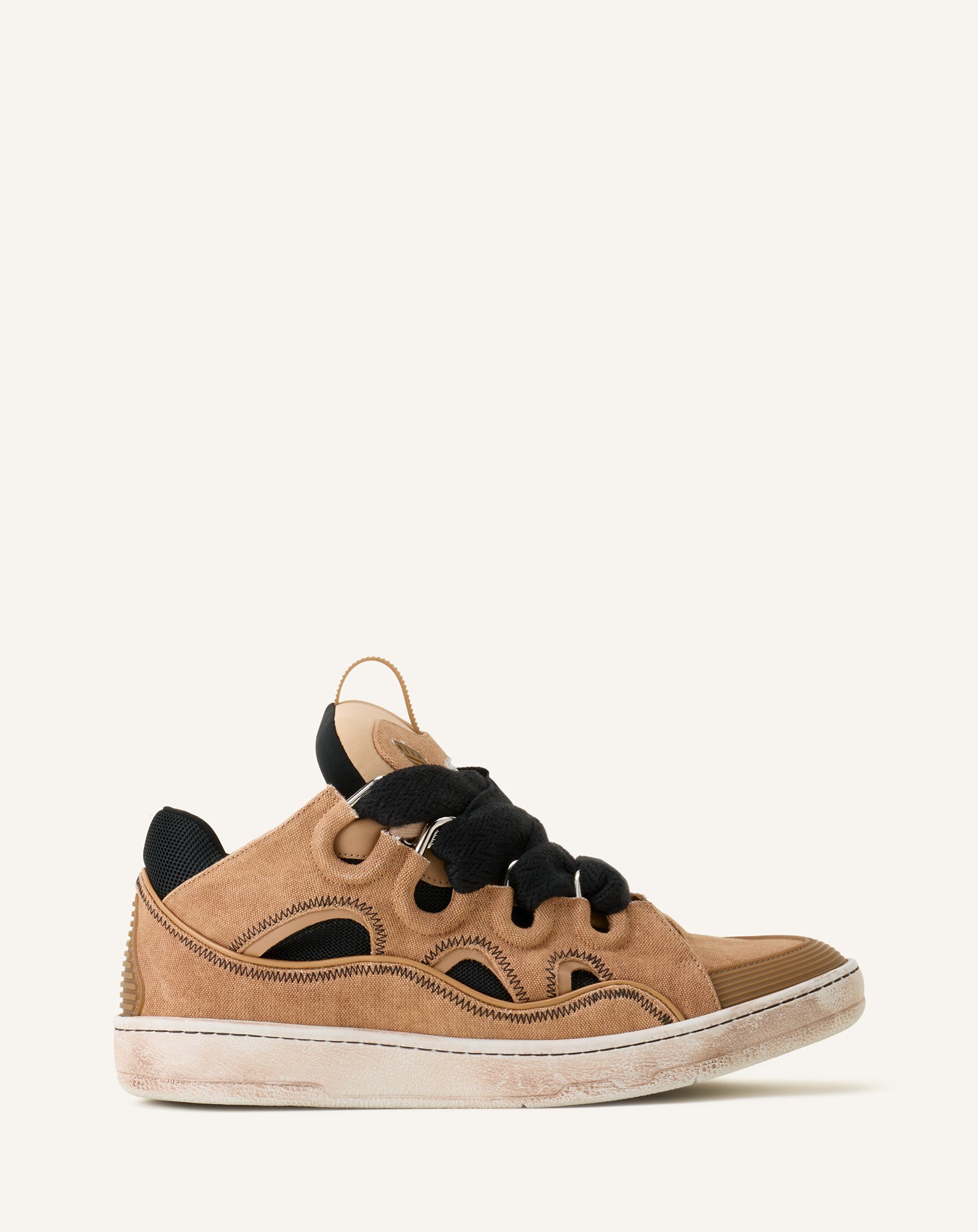 【CVeezy56】　極美品　LANVIN COLLECTION Curb Sneakers En Canvas Brown | Lanvin
