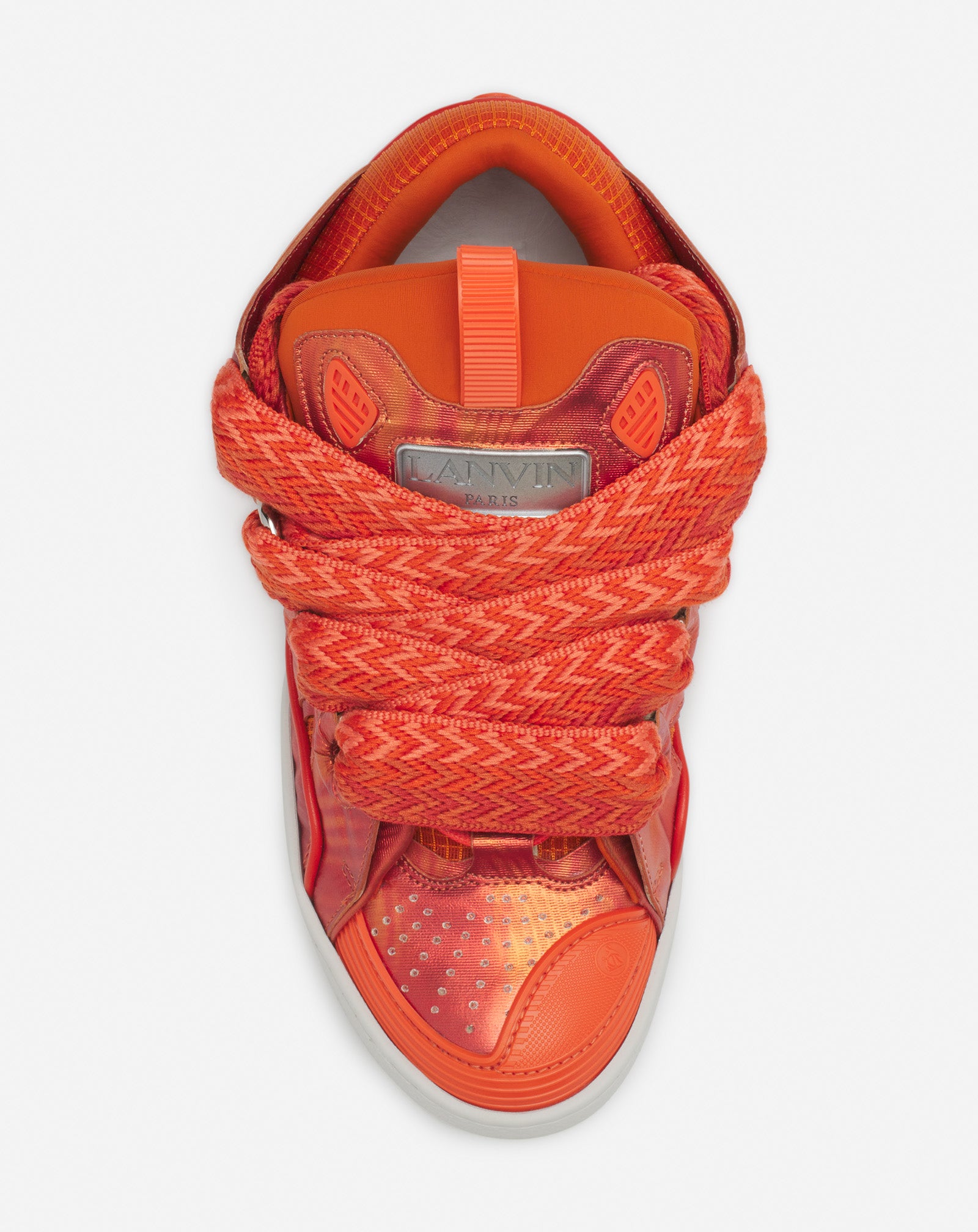 CURB HOLOGRAM-EFFECT LEATHER SNEAKERS