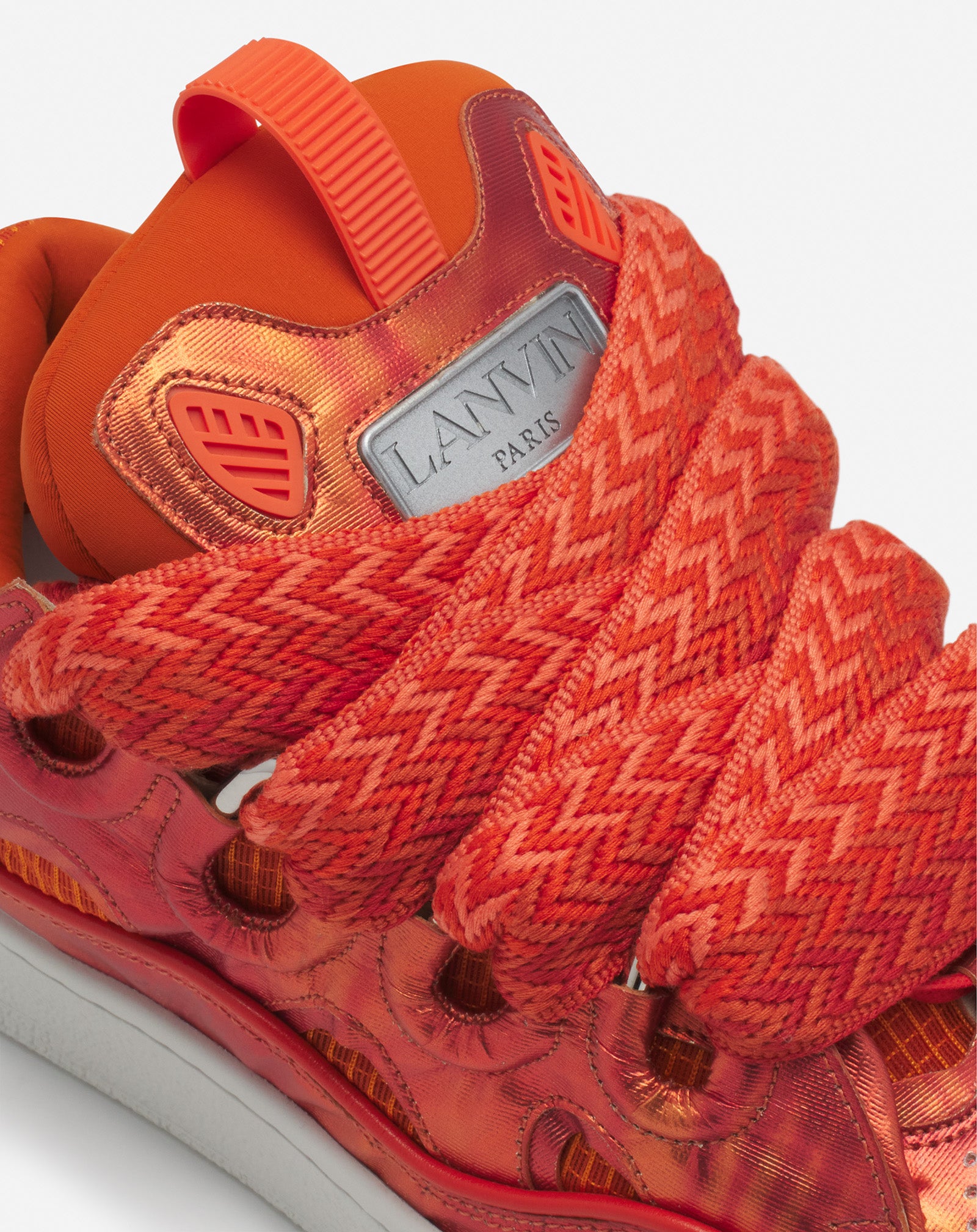 CURB HOLOGRAM-EFFECT LEATHER SNEAKERS