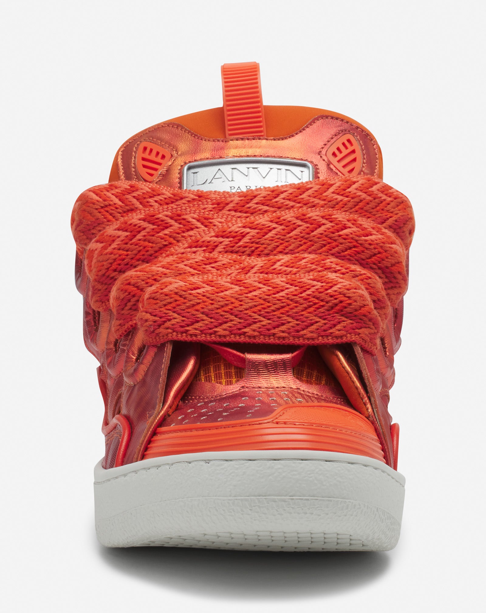 CURB HOLOGRAM-EFFECT LEATHER SNEAKERS