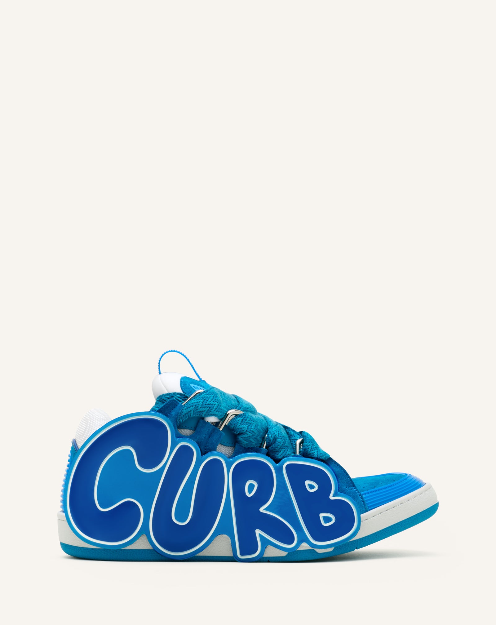 Blue Curb Patch Sneakers In Leather | Lanvin