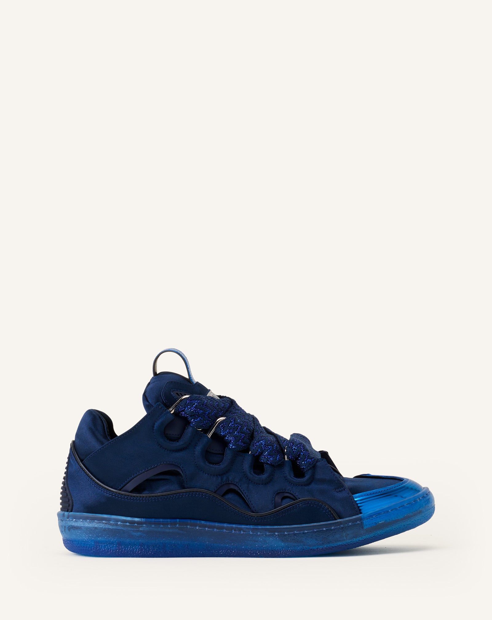 Blue Curb Sneakers In Satin | Lanvin