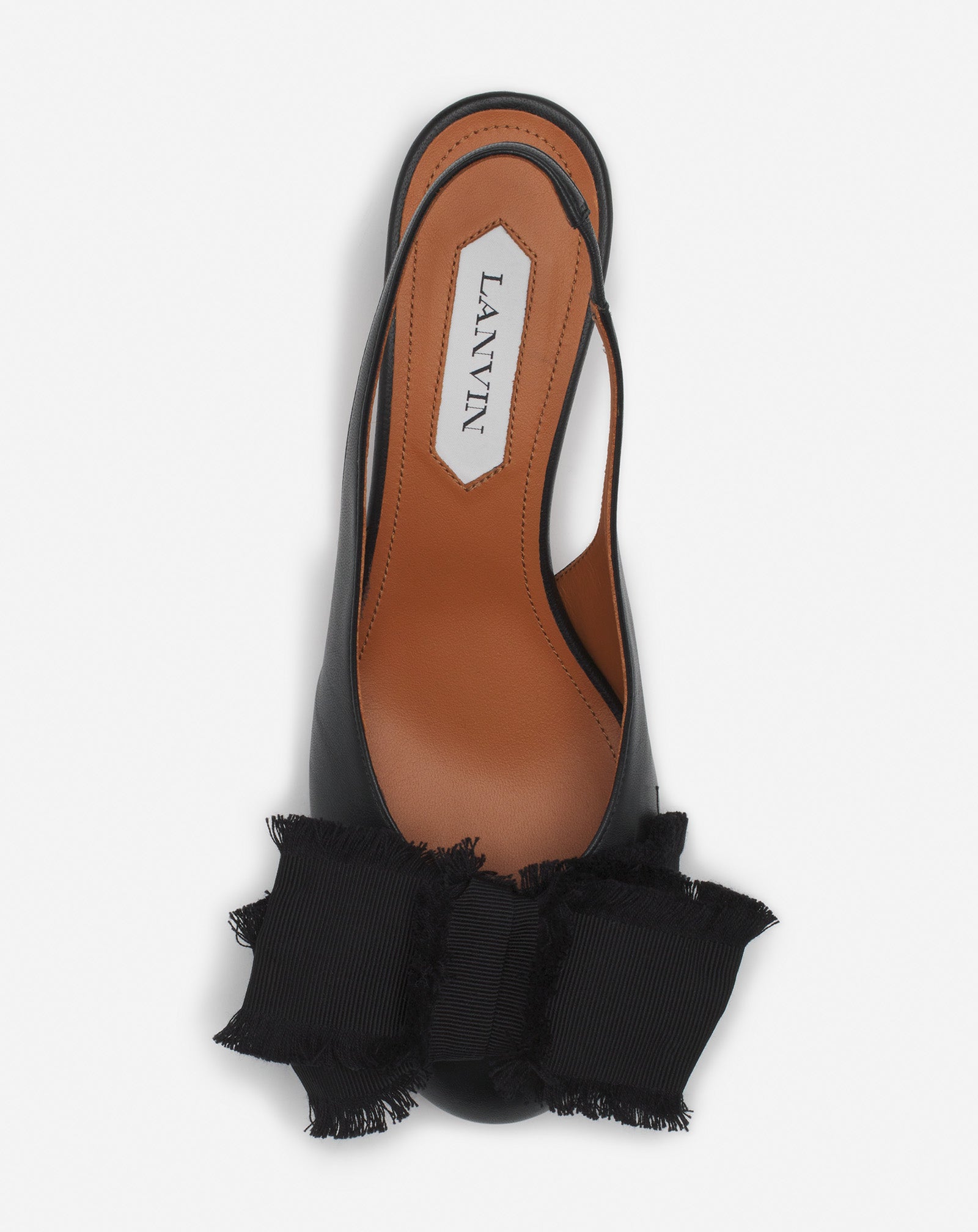 LEATHER HEELED SLINGBACK BALLERINA