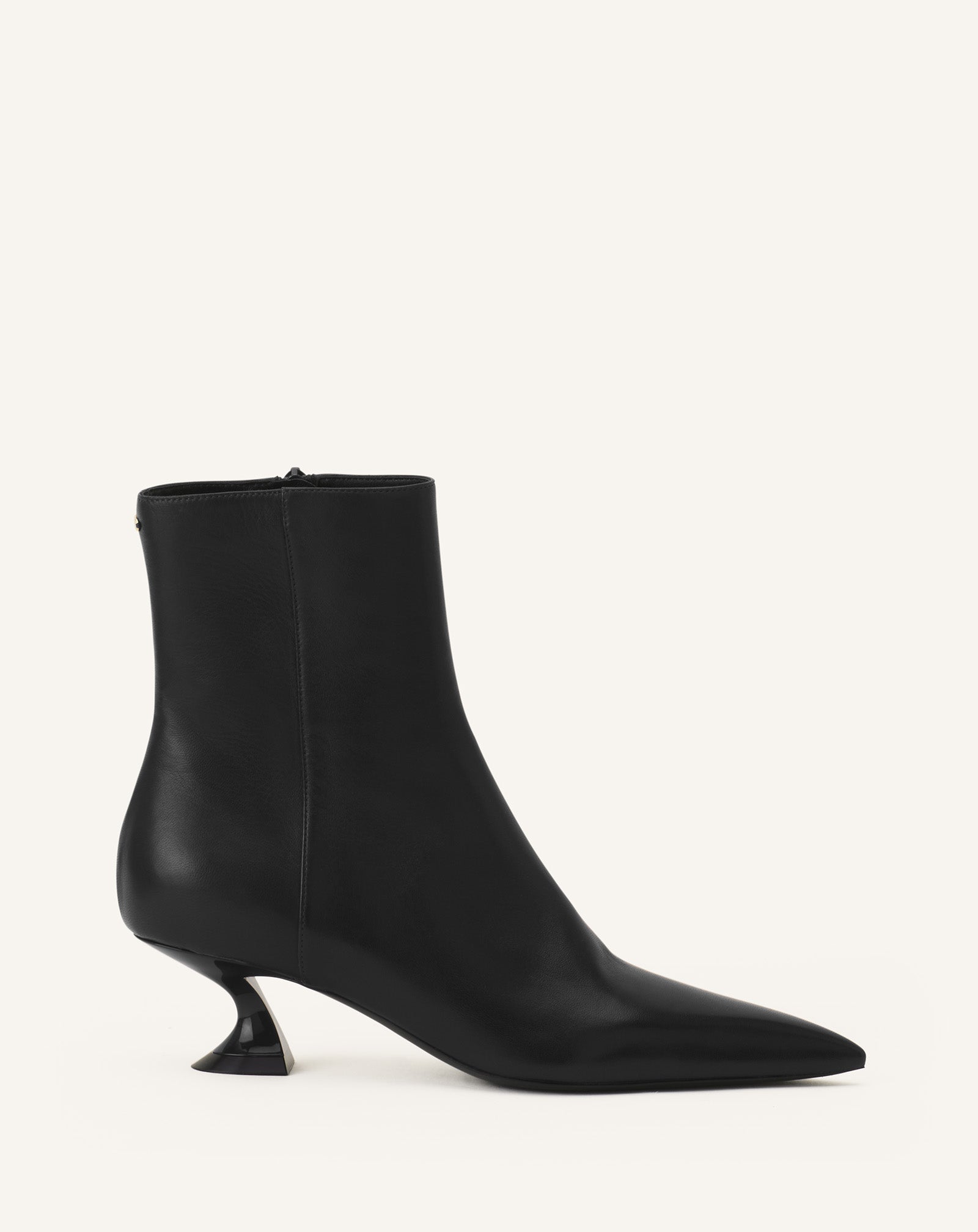 Black Midnight Step Leather Ankle Boot | Lanvin