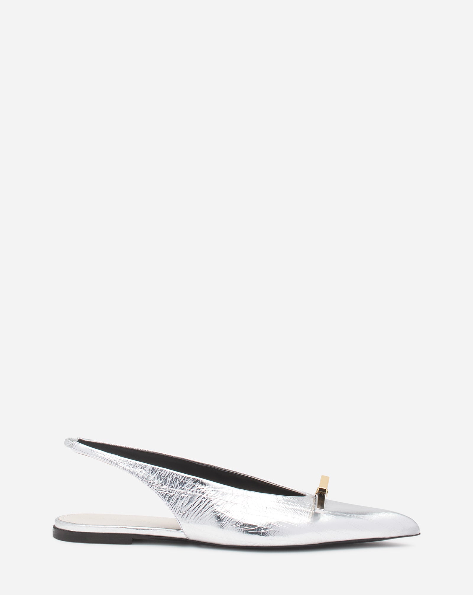 LANVIN BOW SLINGBACK IN METALLIC LEATHER