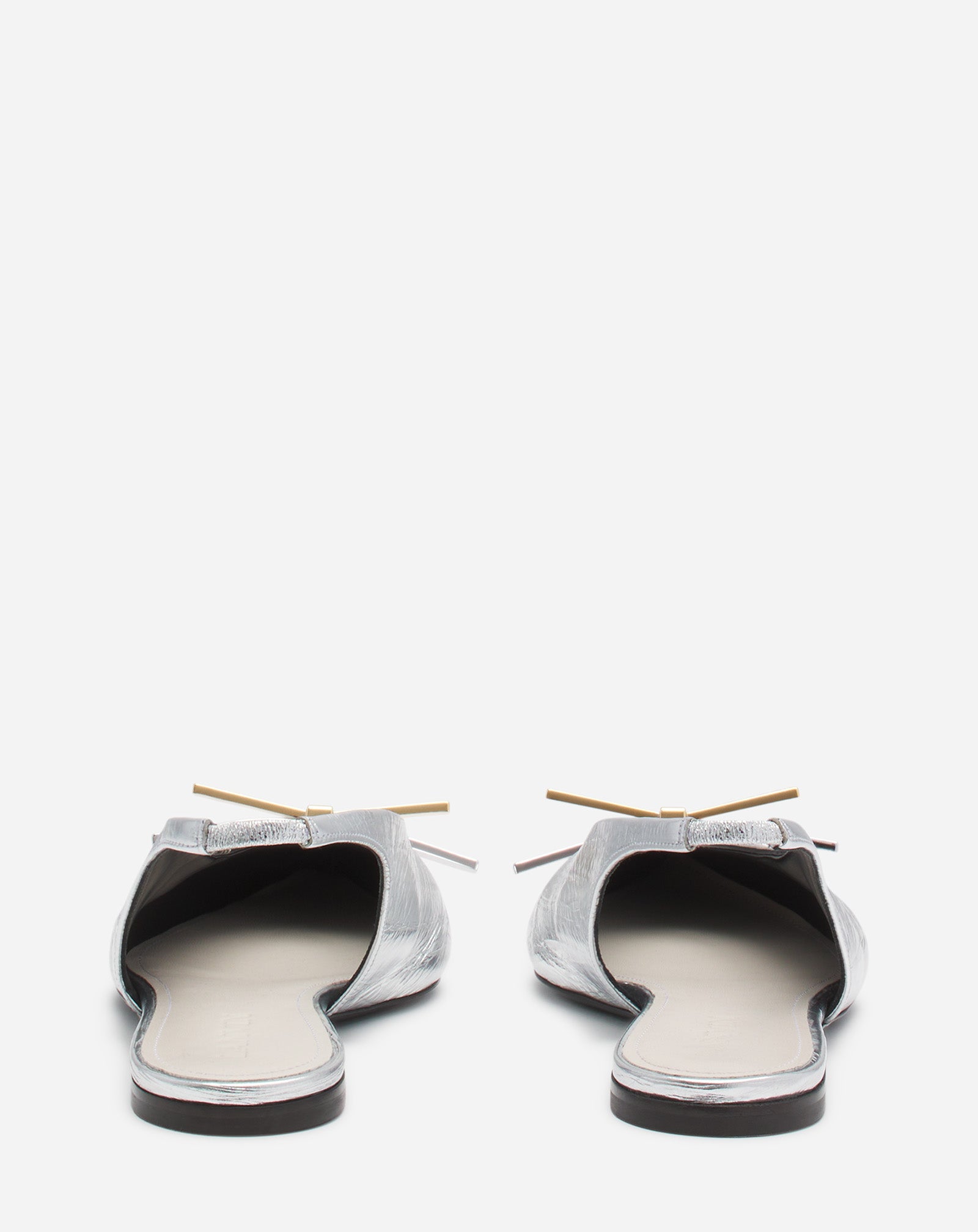 LANVIN BOW SLINGBACK IN METALLIC LEATHER