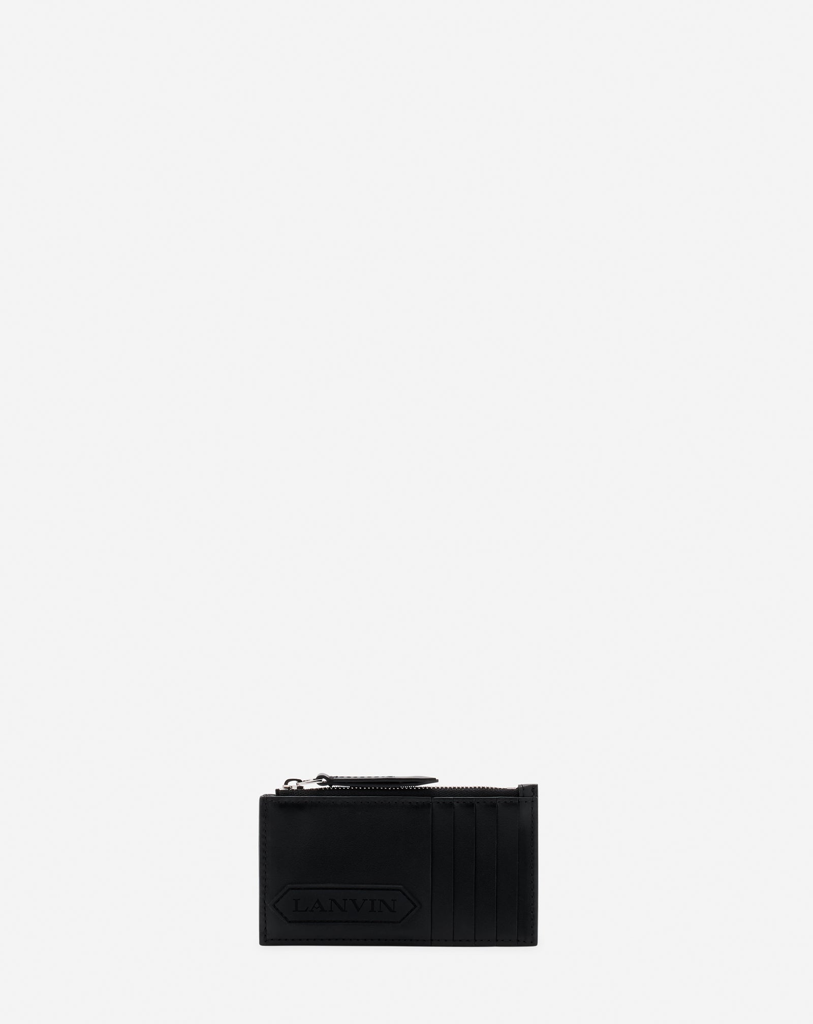 BLACK LANVIN SIGNATURE LEATHER CARDHOLDER