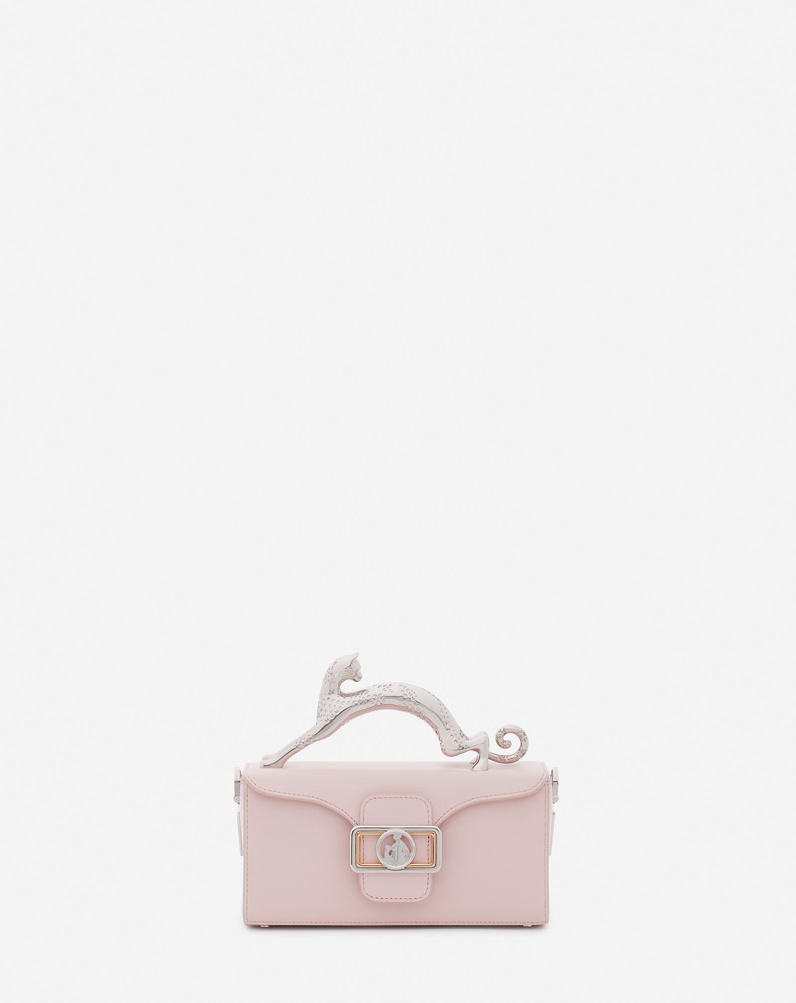 PINK LEATHER NANO PENCIL CAT BAG