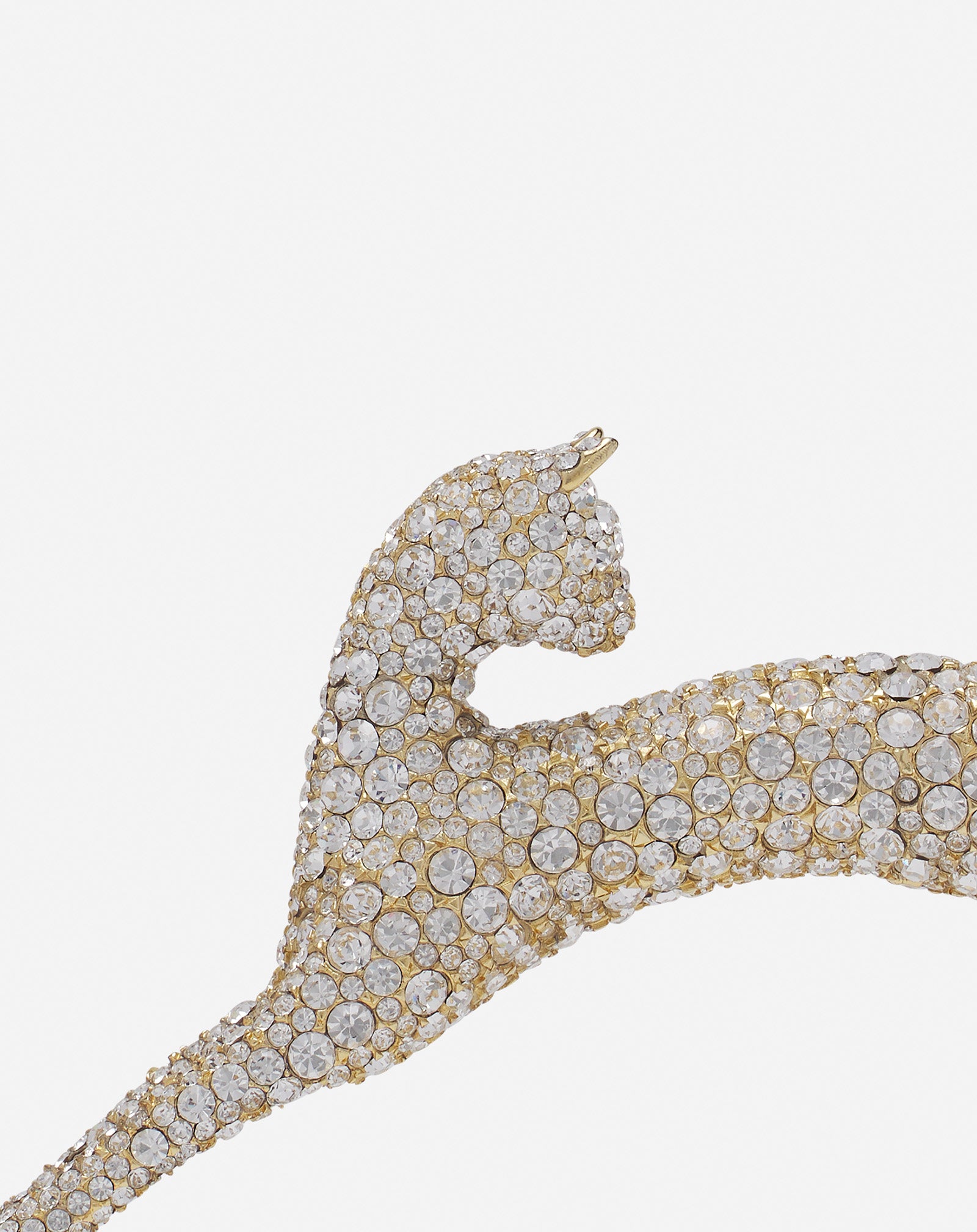 PENCIL CAT BAG IN LEATHER AND RHINESTONES