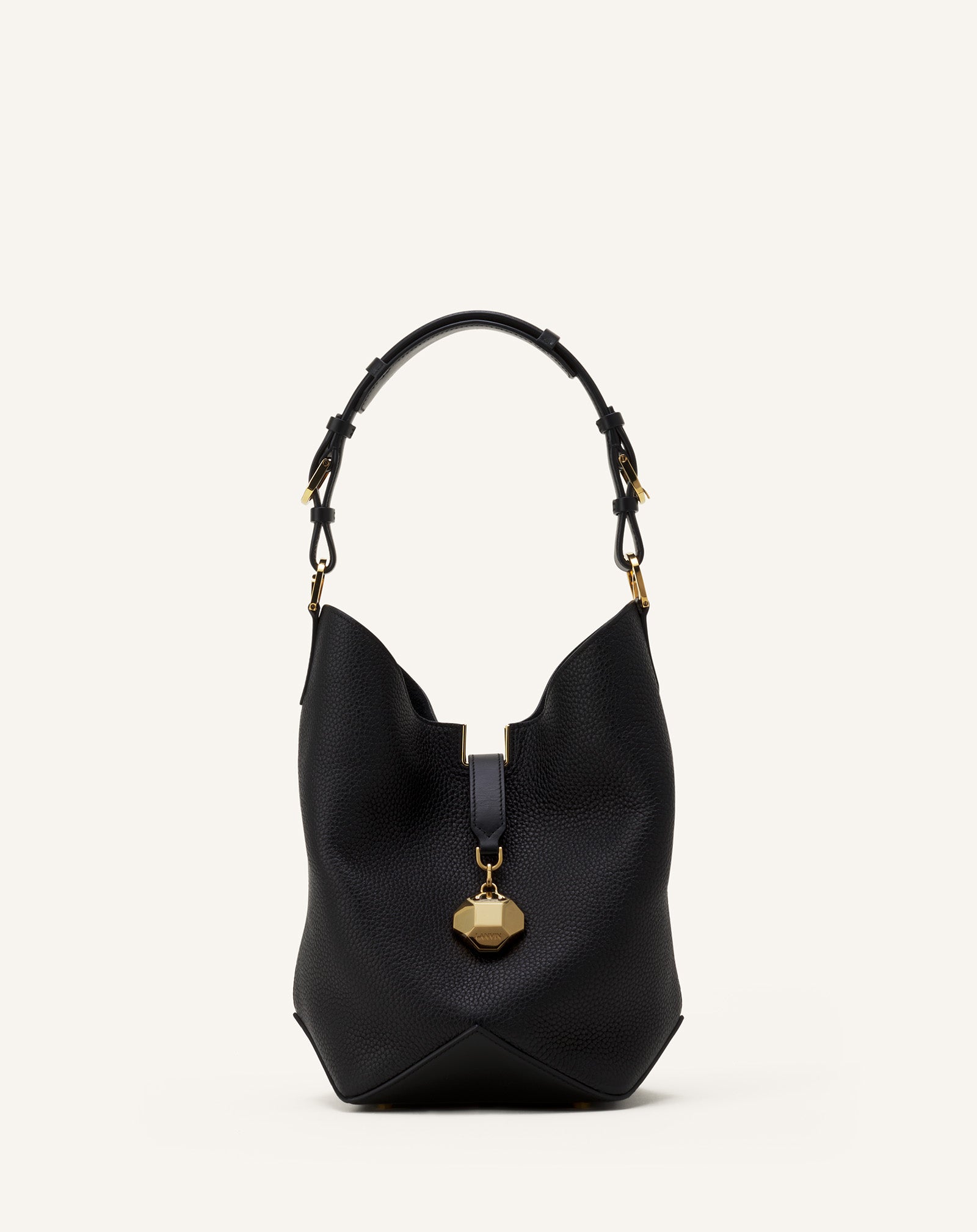 CATCH BY LANVIN BUCKET BAG IN GRAINED LEATHER