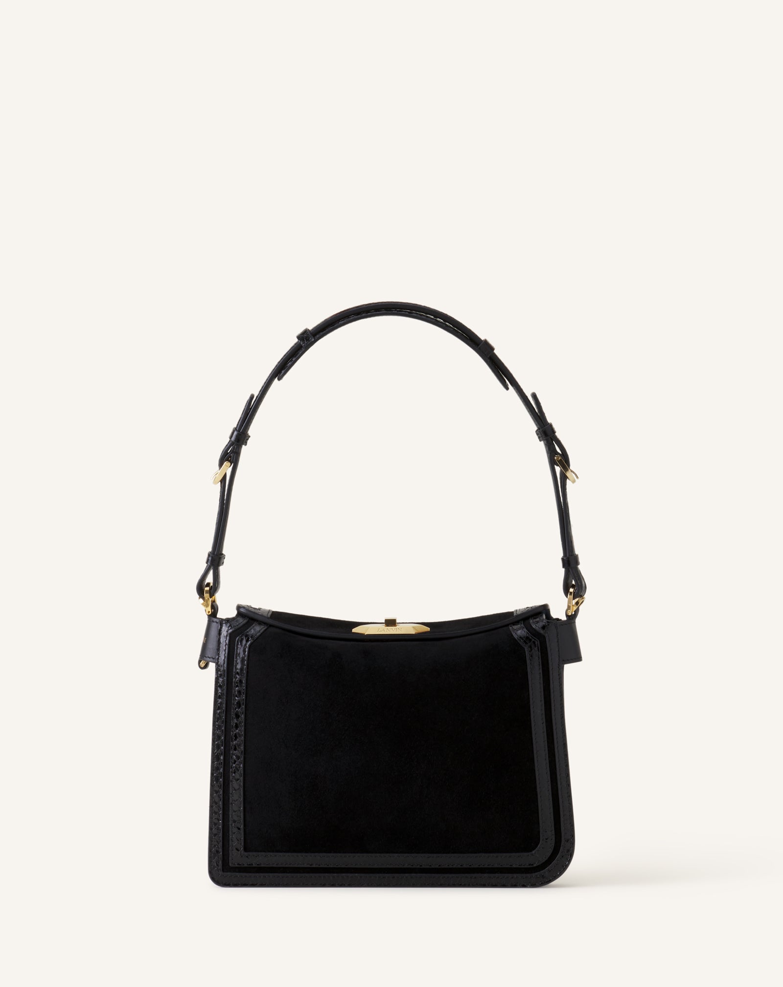Black Compagnon 20 Bag In Suede | Lanvin