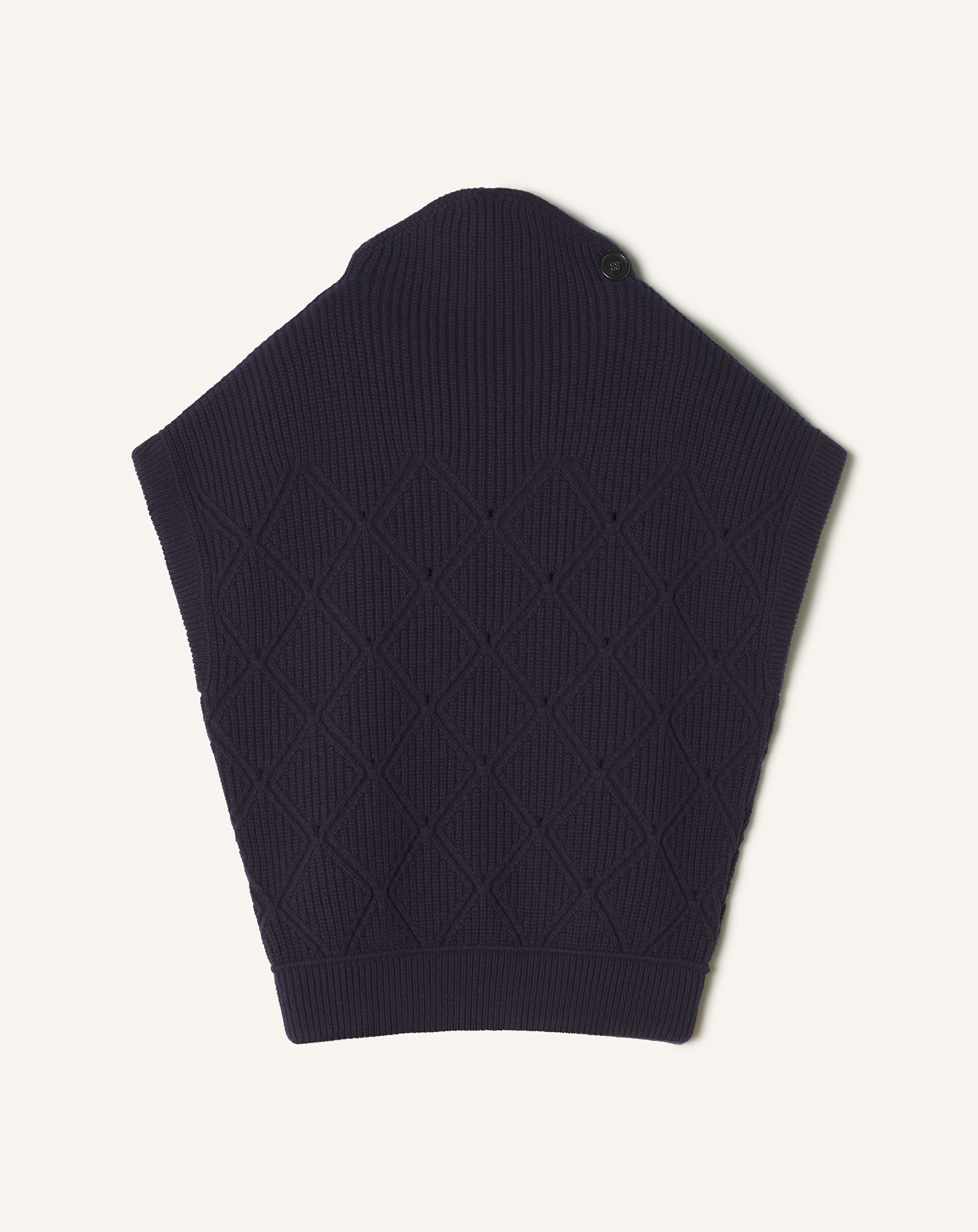 DIAMOND DETAIL SLEEVELESS WOOL SWEATER