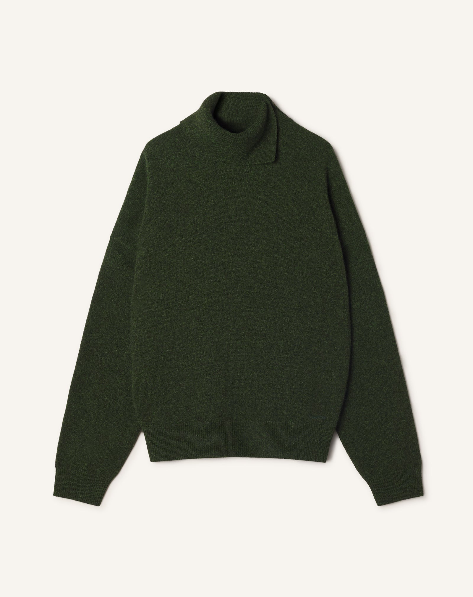 Green Button-neck Sweater In Cashmere | Lanvin