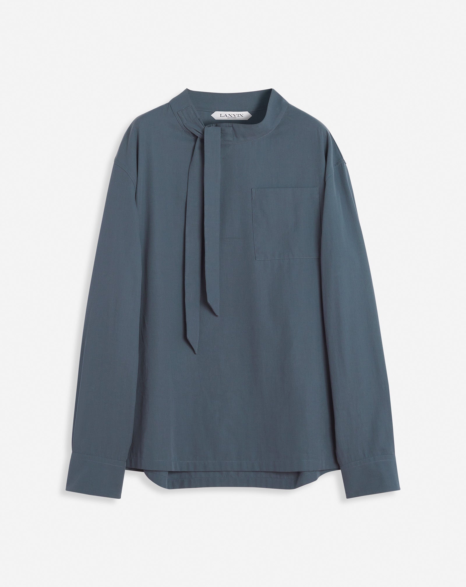 FLUID COTTON ASCOT COLLAR TOP