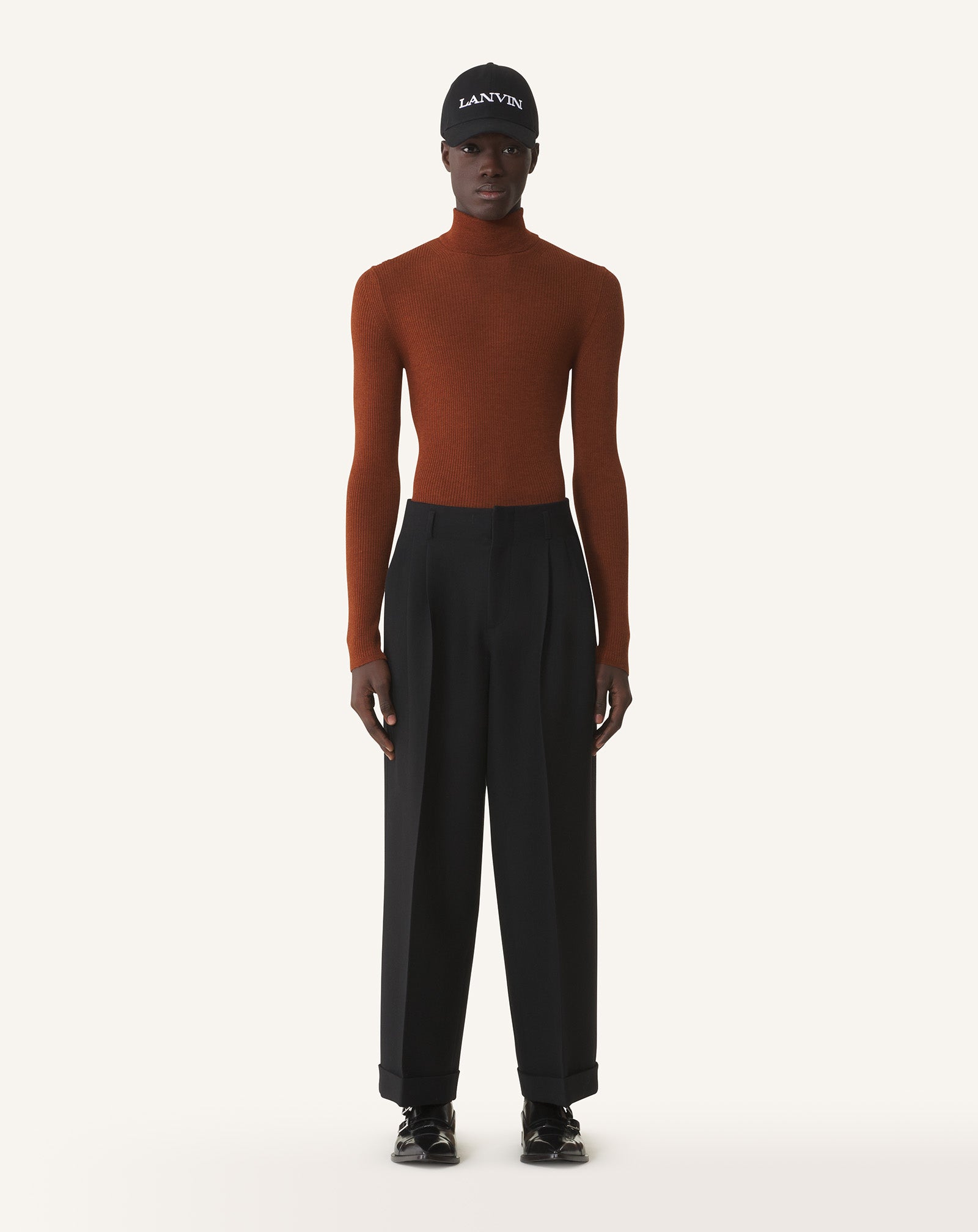 WIDE-LEG FLANNEL PANTS