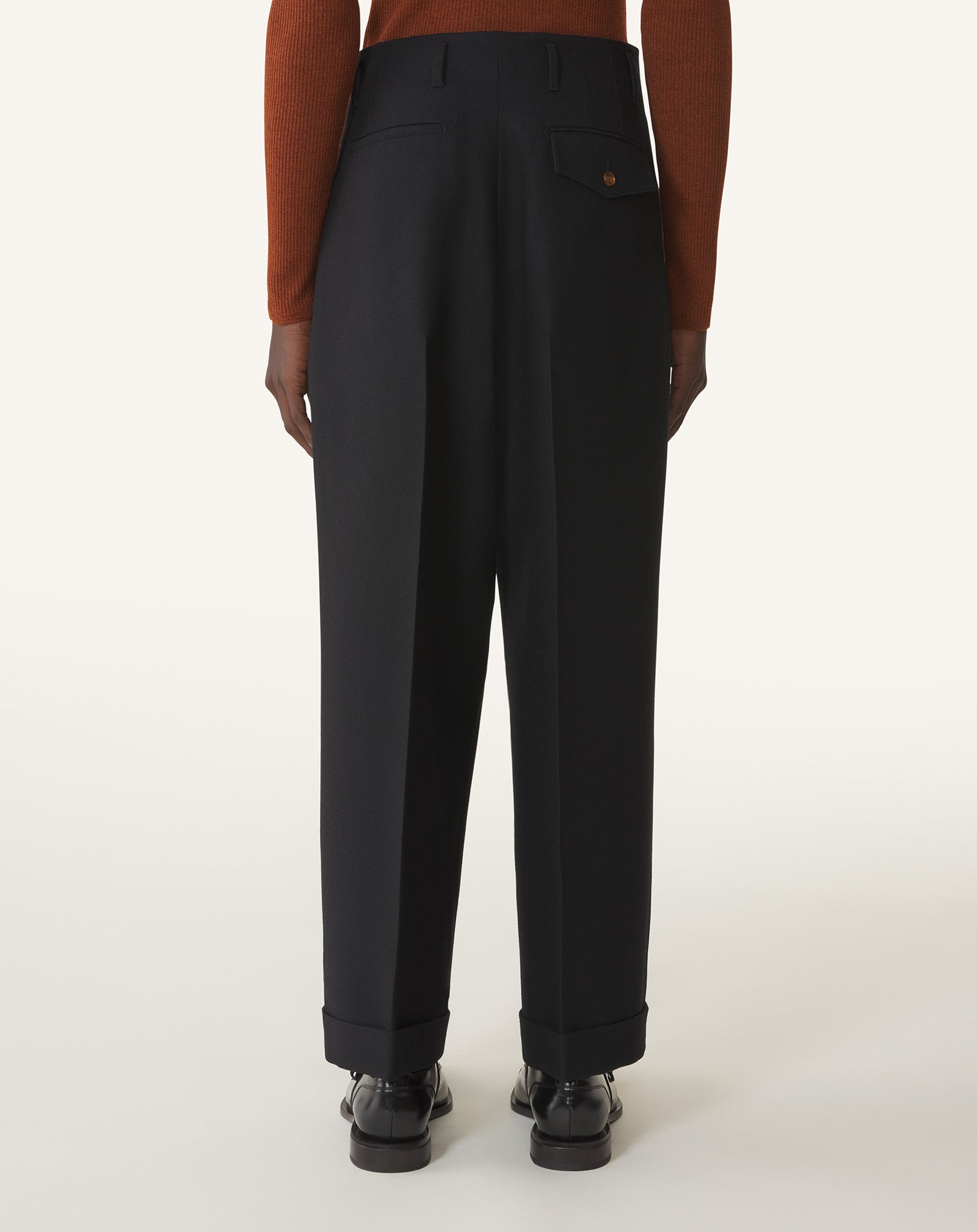 WIDE-LEG FLANNEL PANTS