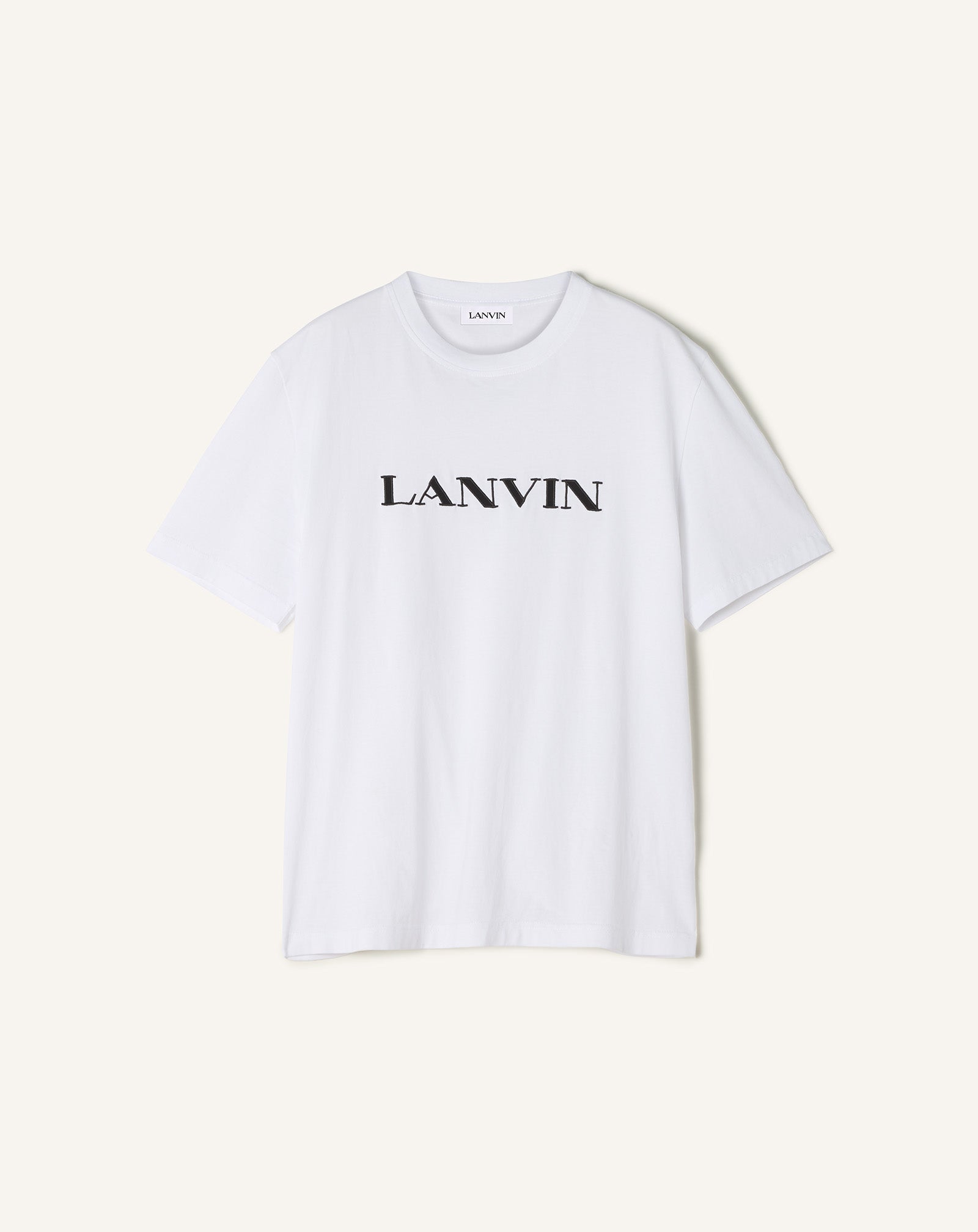 White Lanvin Embroidered Cotton T-shirt | Lanvin
