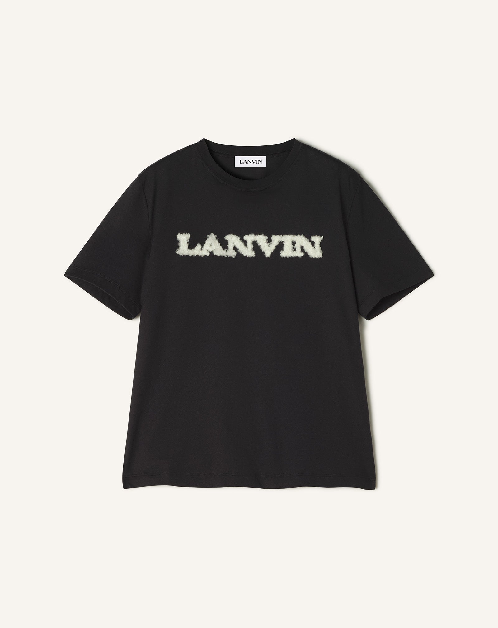 LANVIN SHEARLING DETAIL T-SHIRT