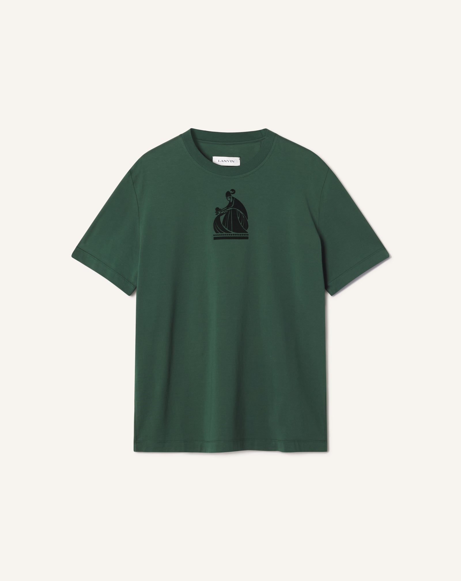 MOTHER AND CHILD FLOCKED COTTON T-SHIRT