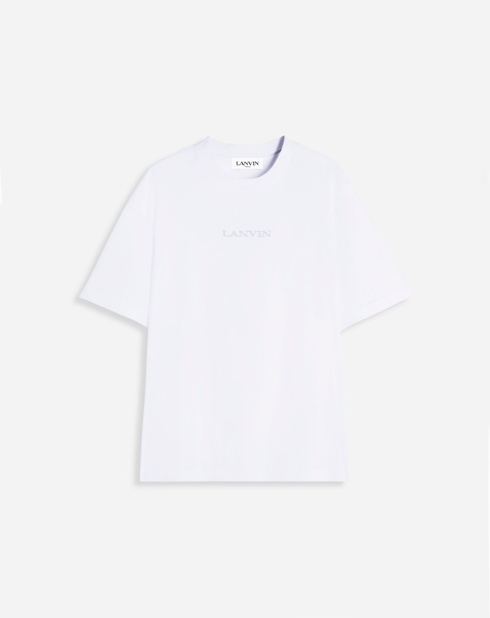 WHITE LANVIN EMBROIDERED T-SHIRT