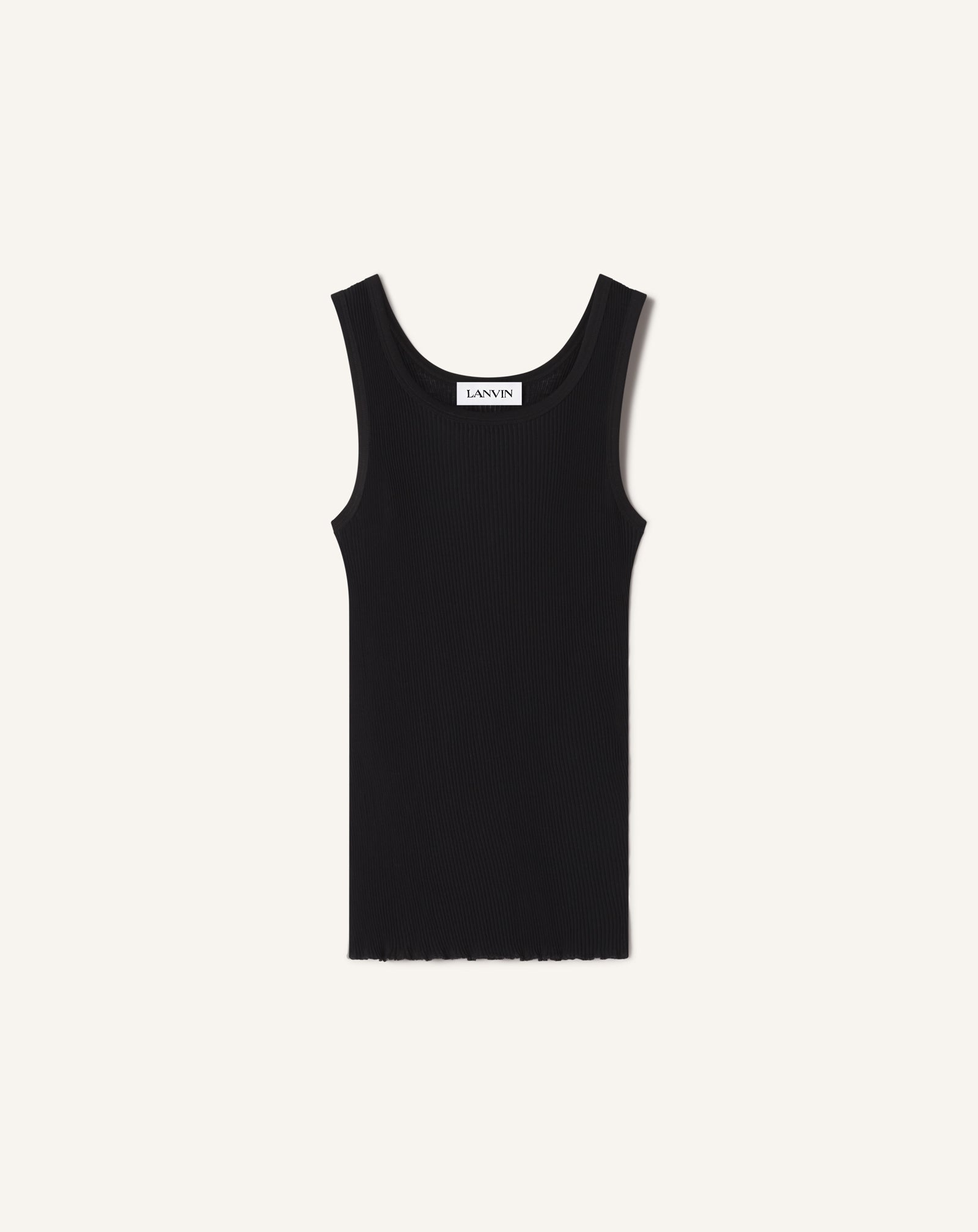 Débardeur En Jersey Plissé Black | Lanvin