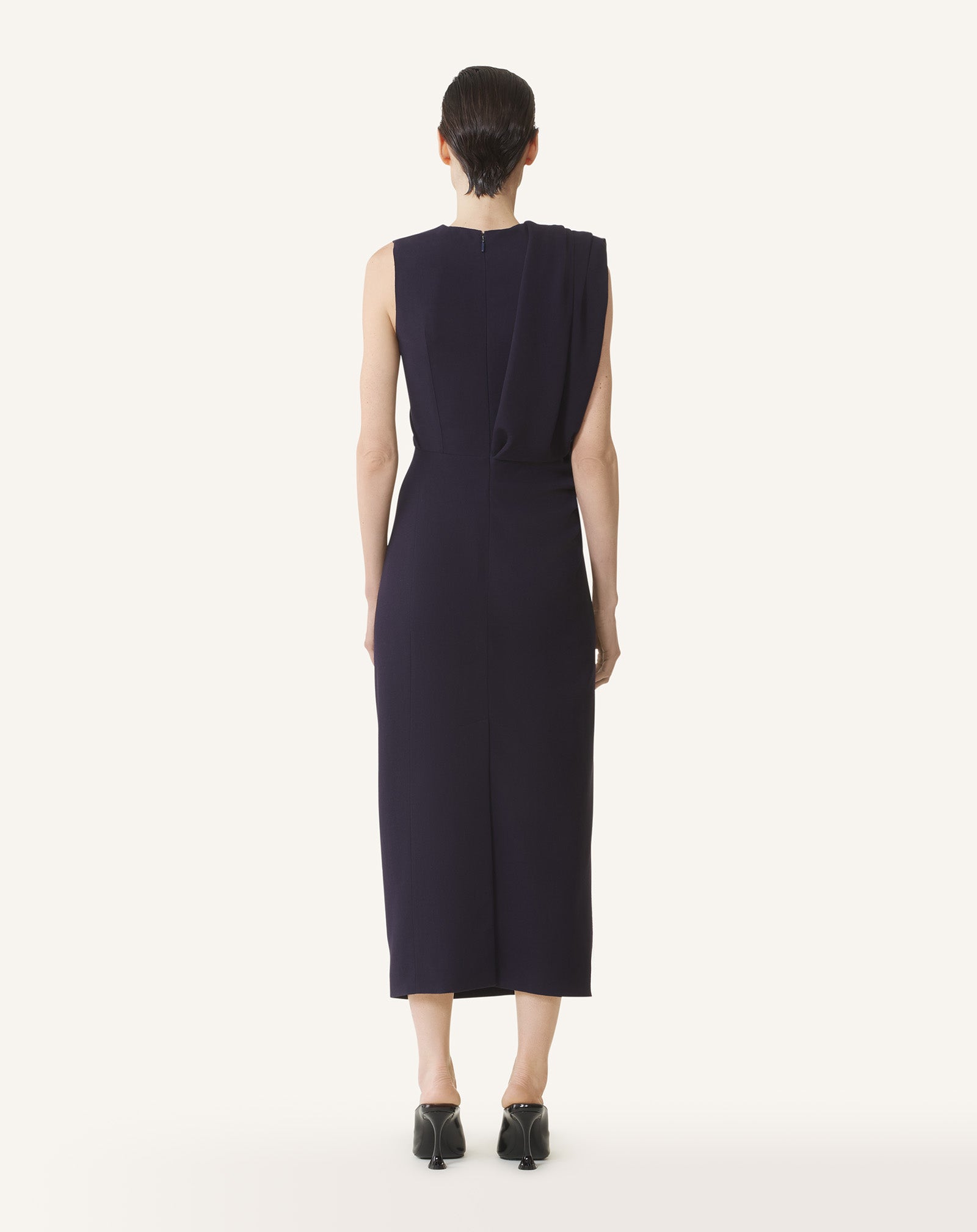 DRAPED SHOULDER DRESS