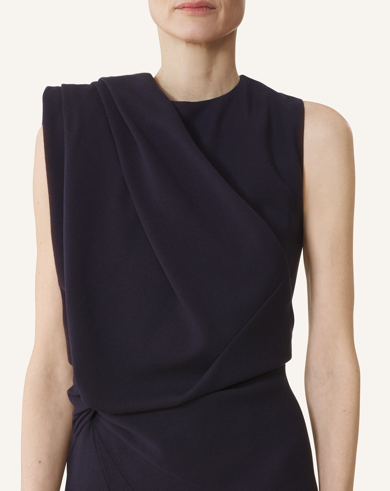 DRAPED SHOULDER DRESS