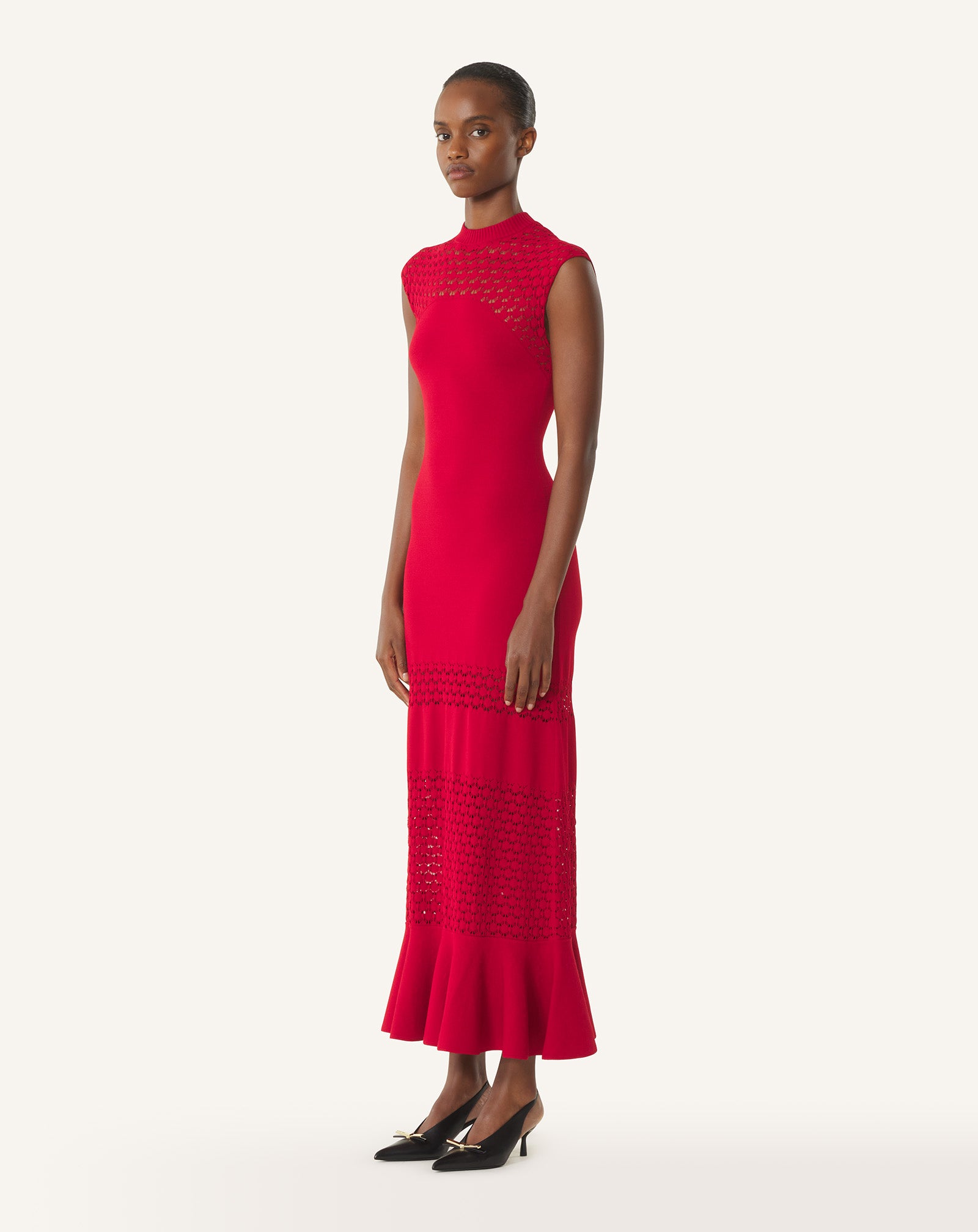 LACE DETAIL VISCOSE DRESS