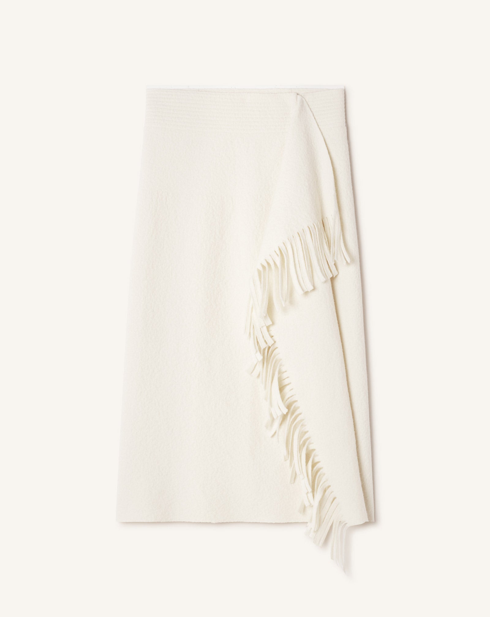 FRINGED SKIRT IN COTTON KNIT