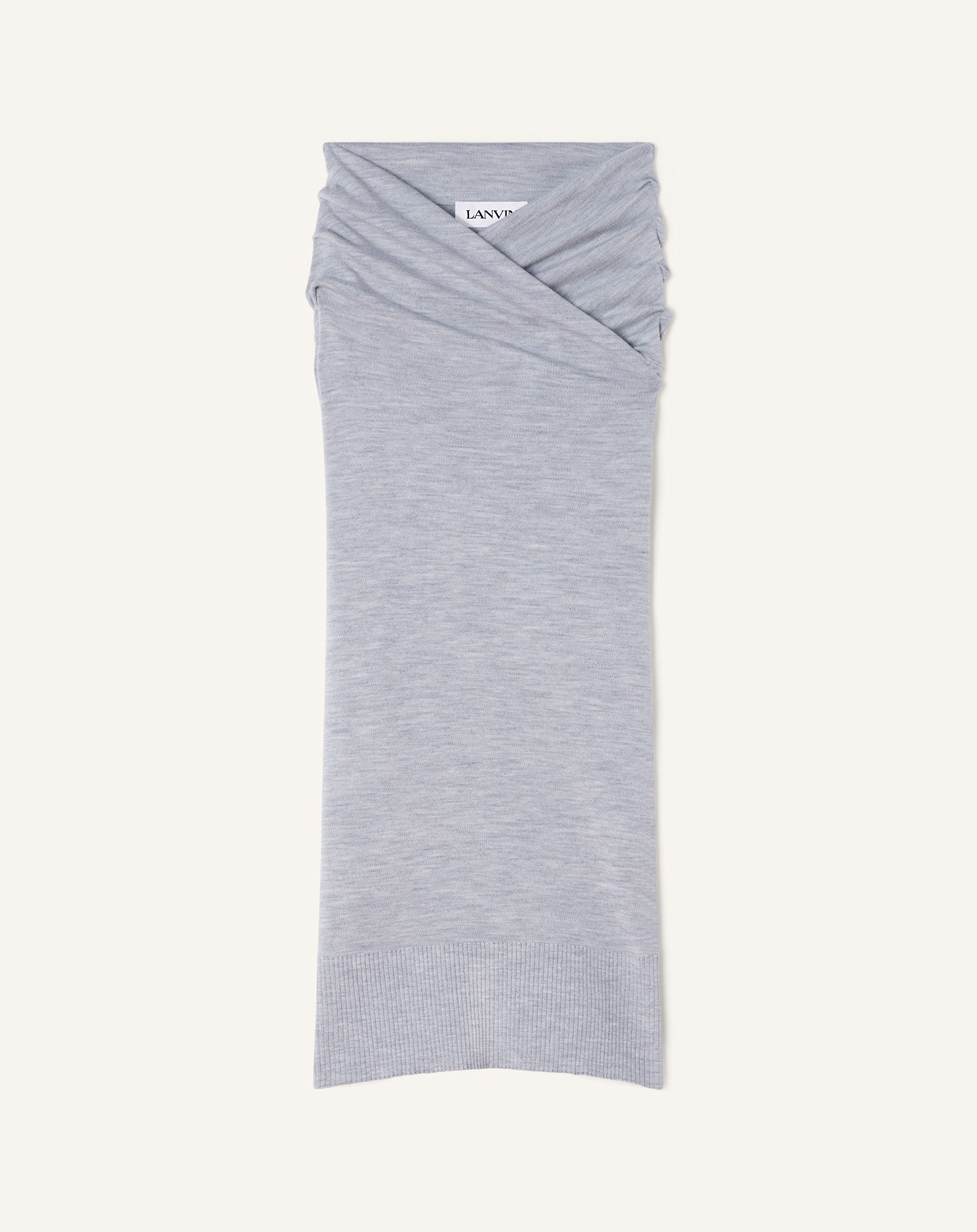 Black Draped Midi Skirt In Wool | Lanvin