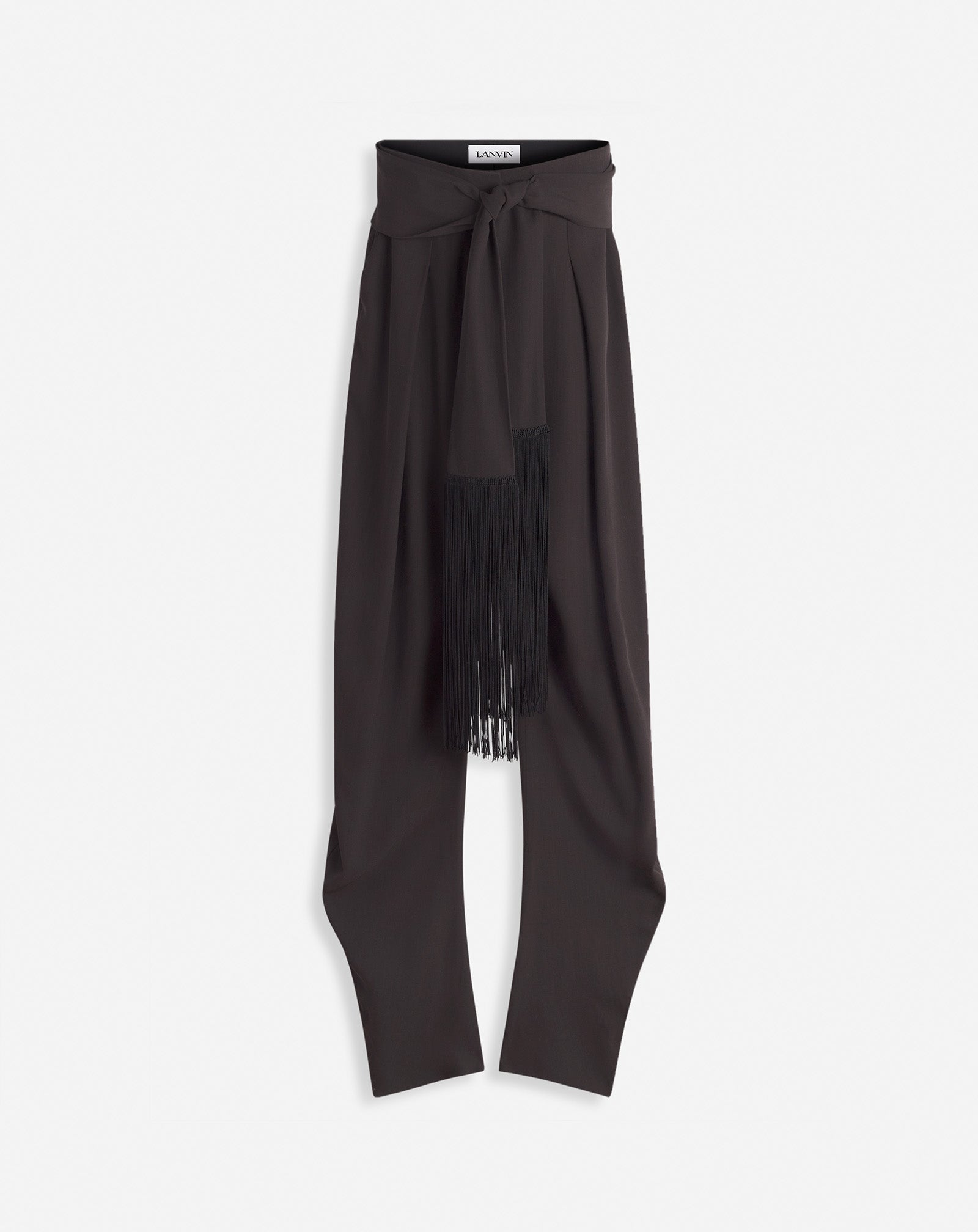 WOOL AND VISCOSE BARREL PANTS