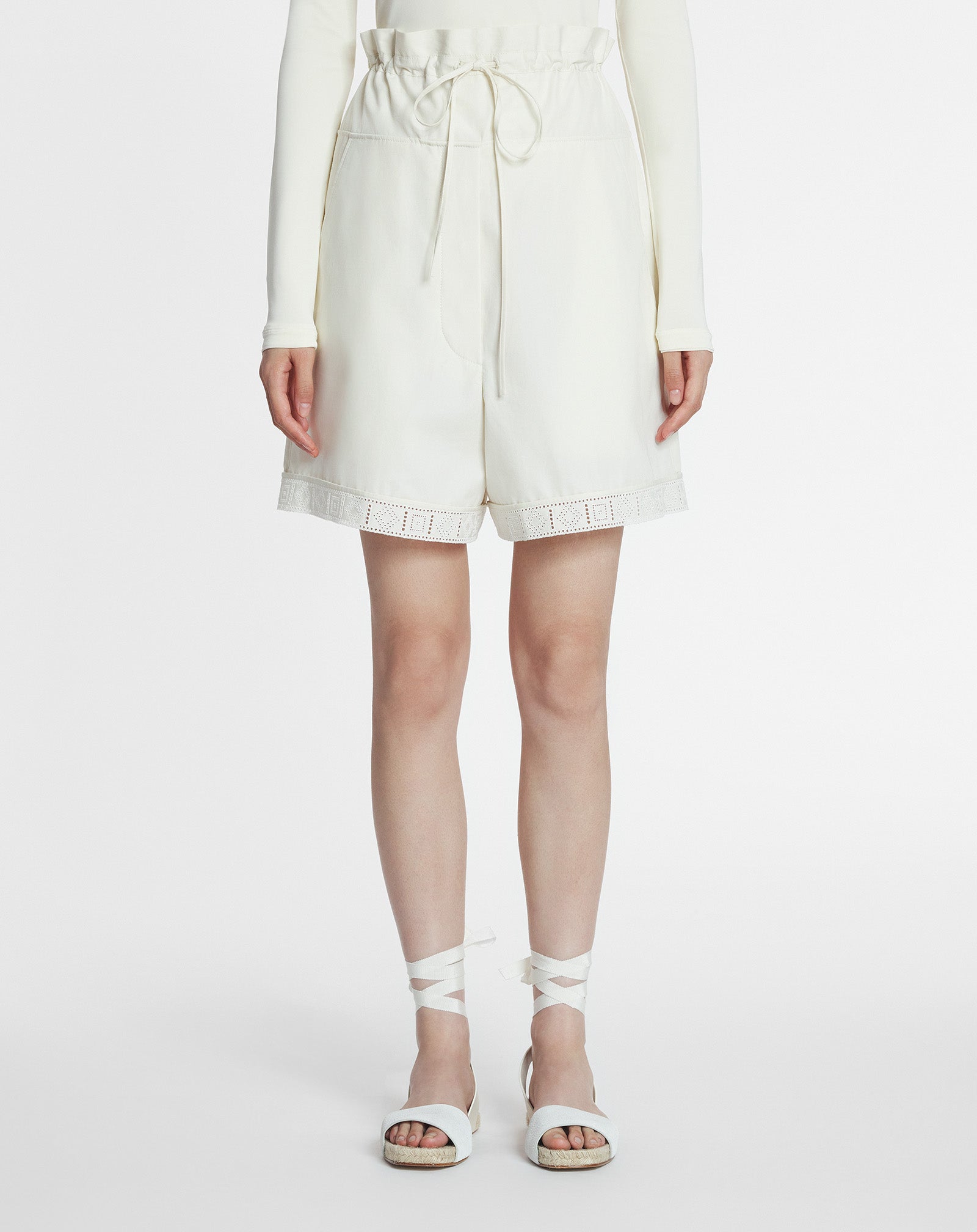 COTTON PEPLUM SHORTS