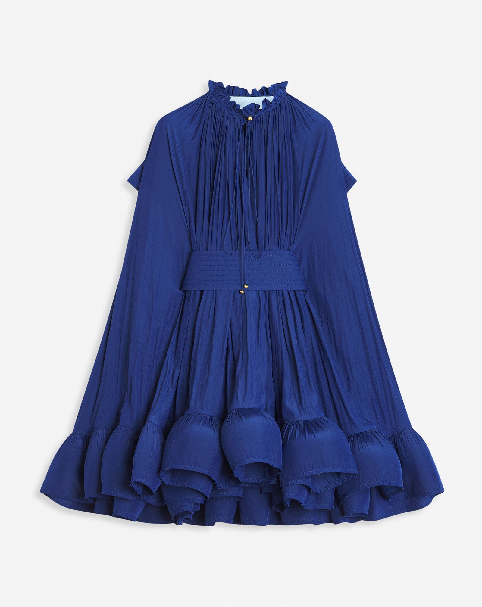 lanvin blue dress SHORT CHARMEUSE DRESS