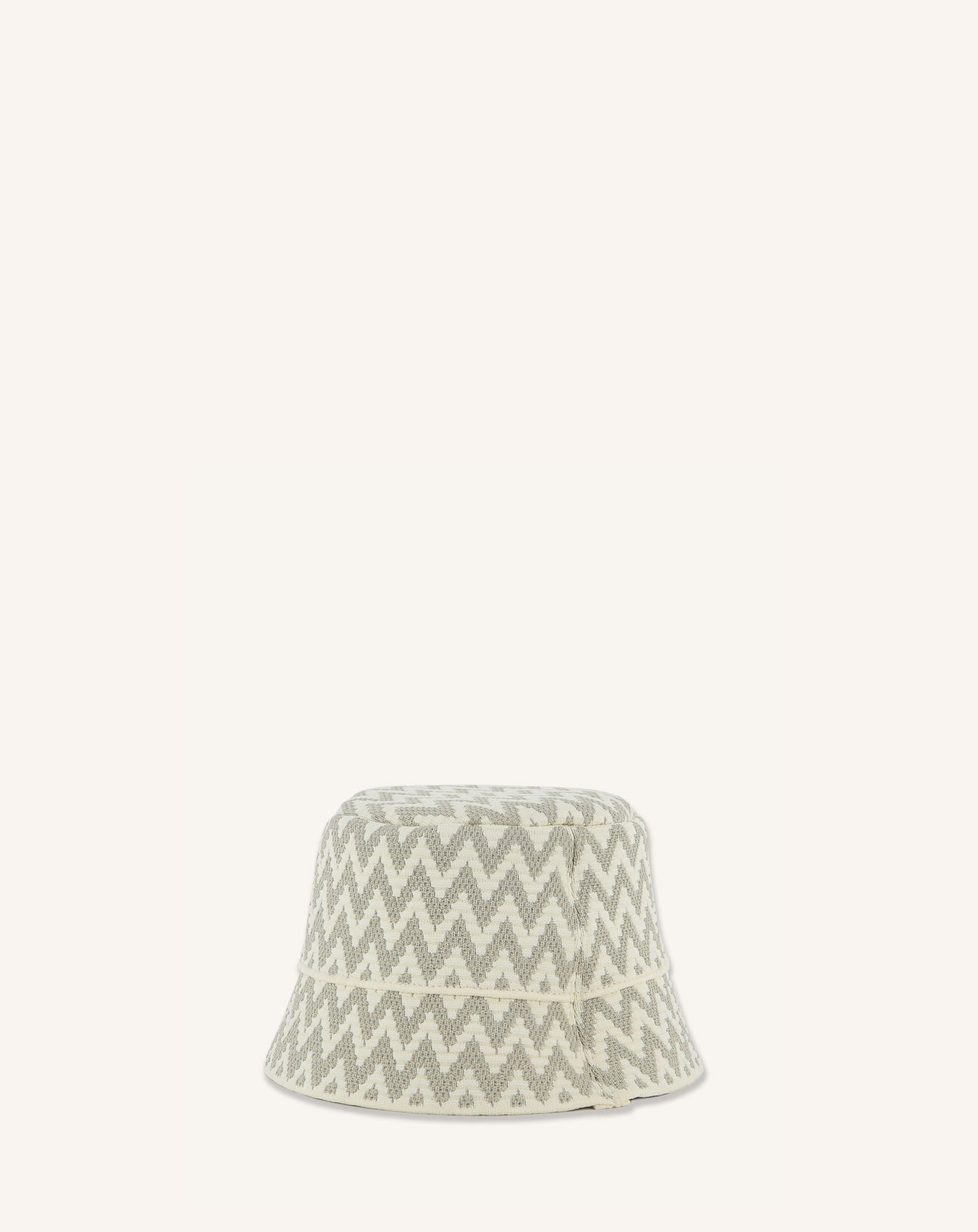 BEIGE KNITTED FABRIC BUCKET HAT
