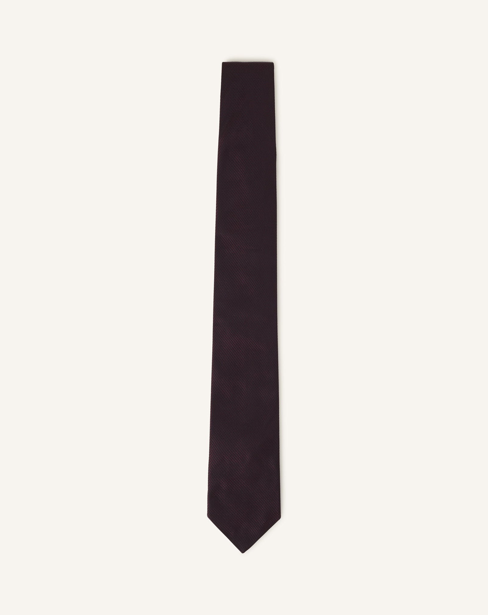 BROWN PLAIN SILK PIQUE TIE