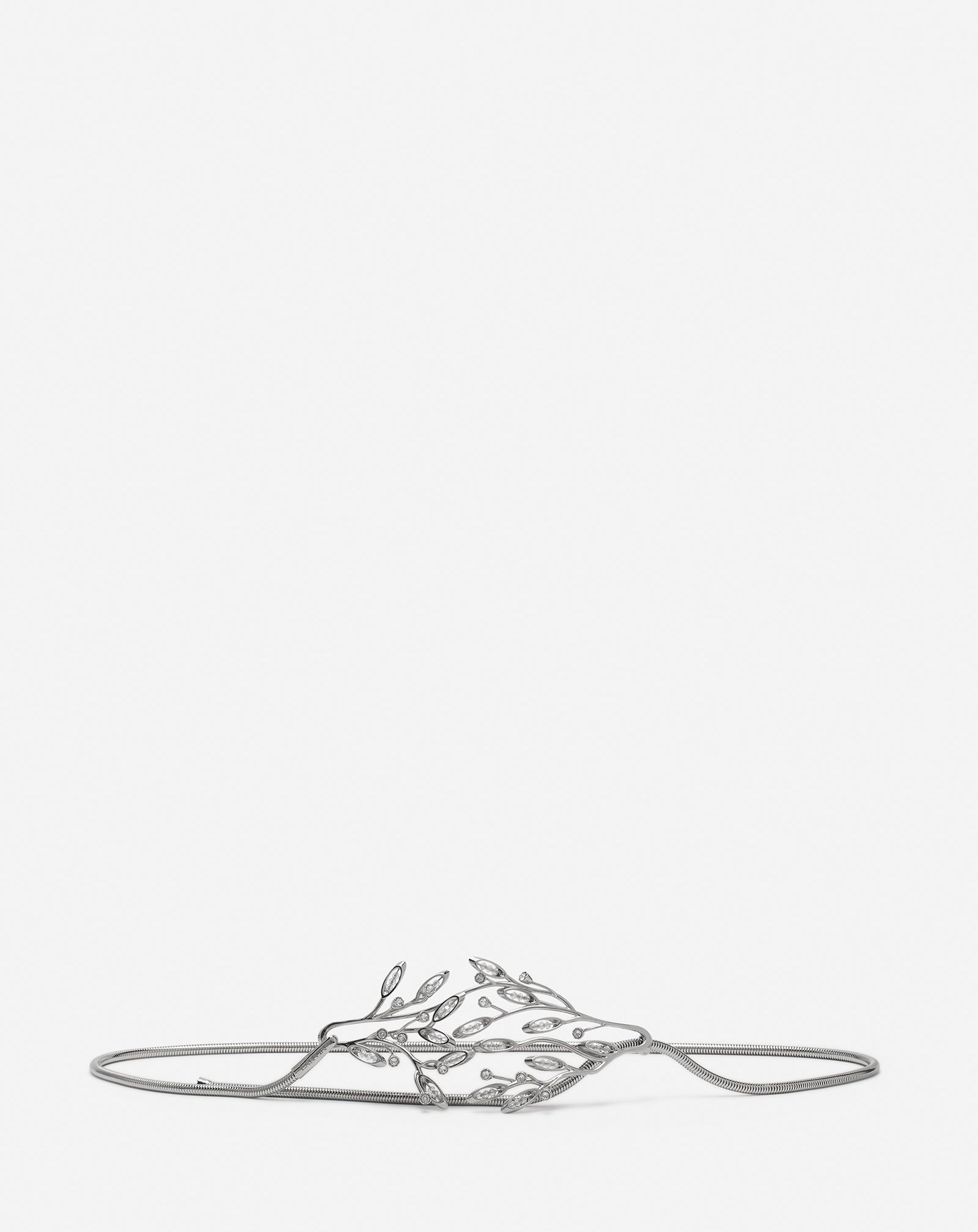 SILVER AEDE BELT IN BRASS AND CRYSTALS