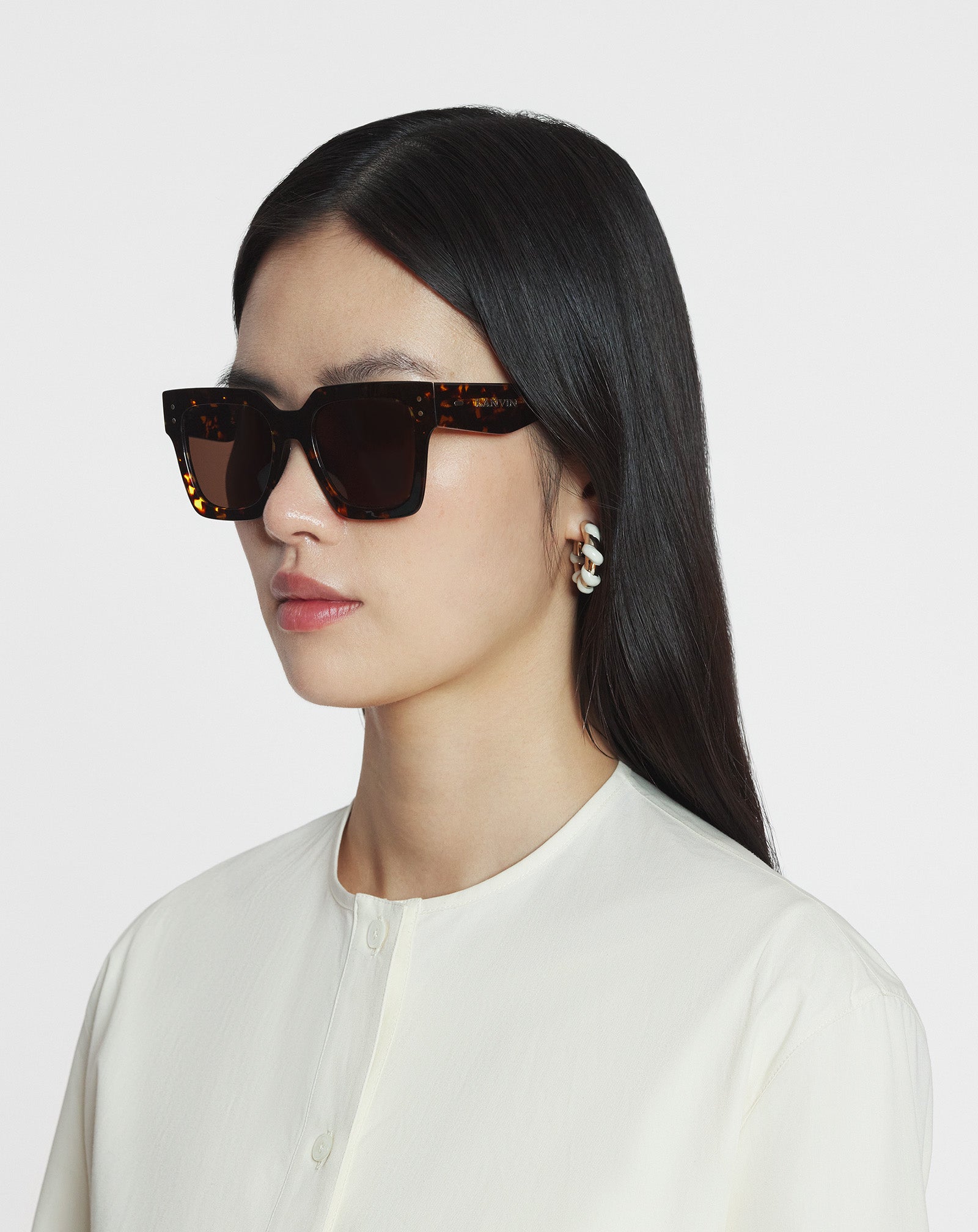 TRANSPARENT LUNETTES MAXI RECTANGLE LANVIN SIGNATURE