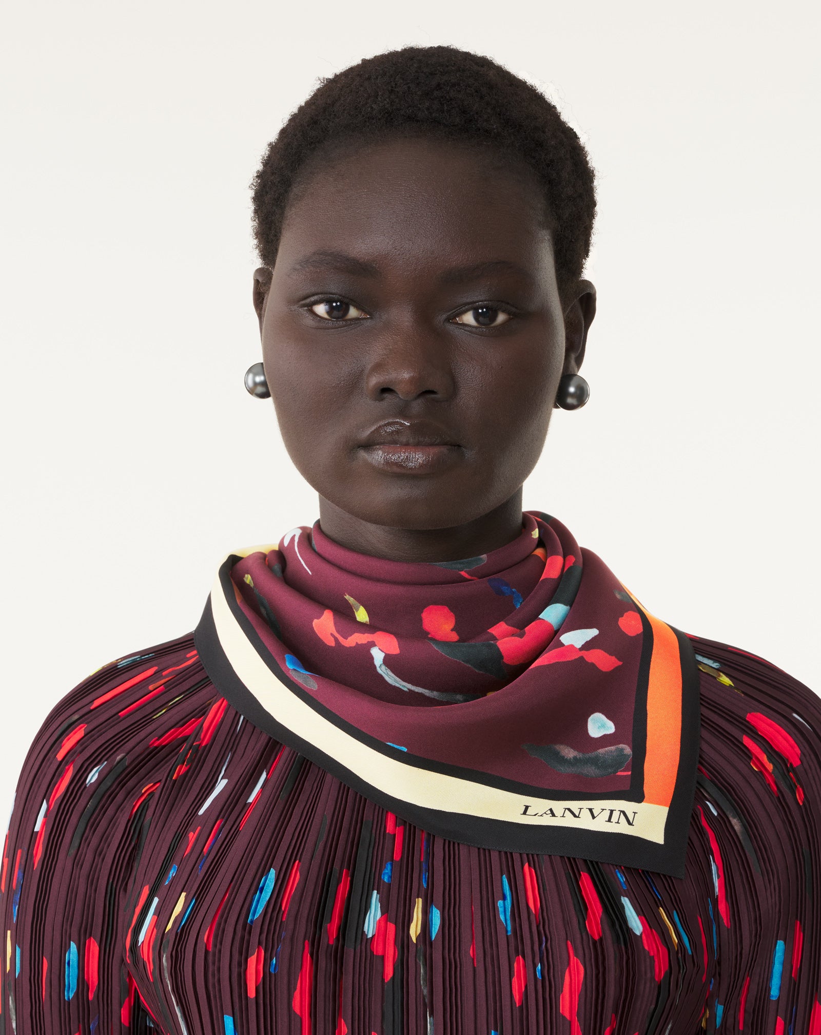 RED DROP COLOR SILK SCARF