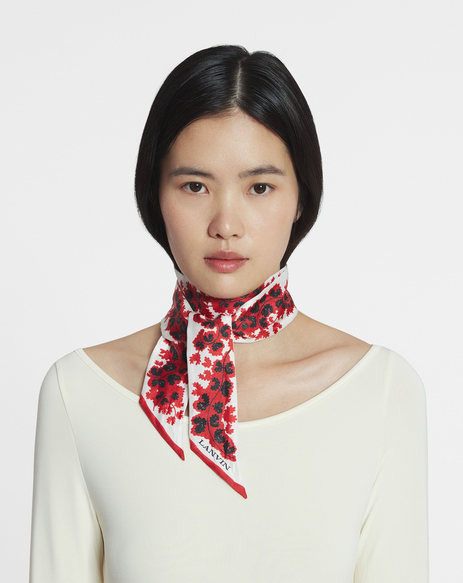 LANVIN ÉTÉ SILK HEADBAND WITH A RATEAU PRINT