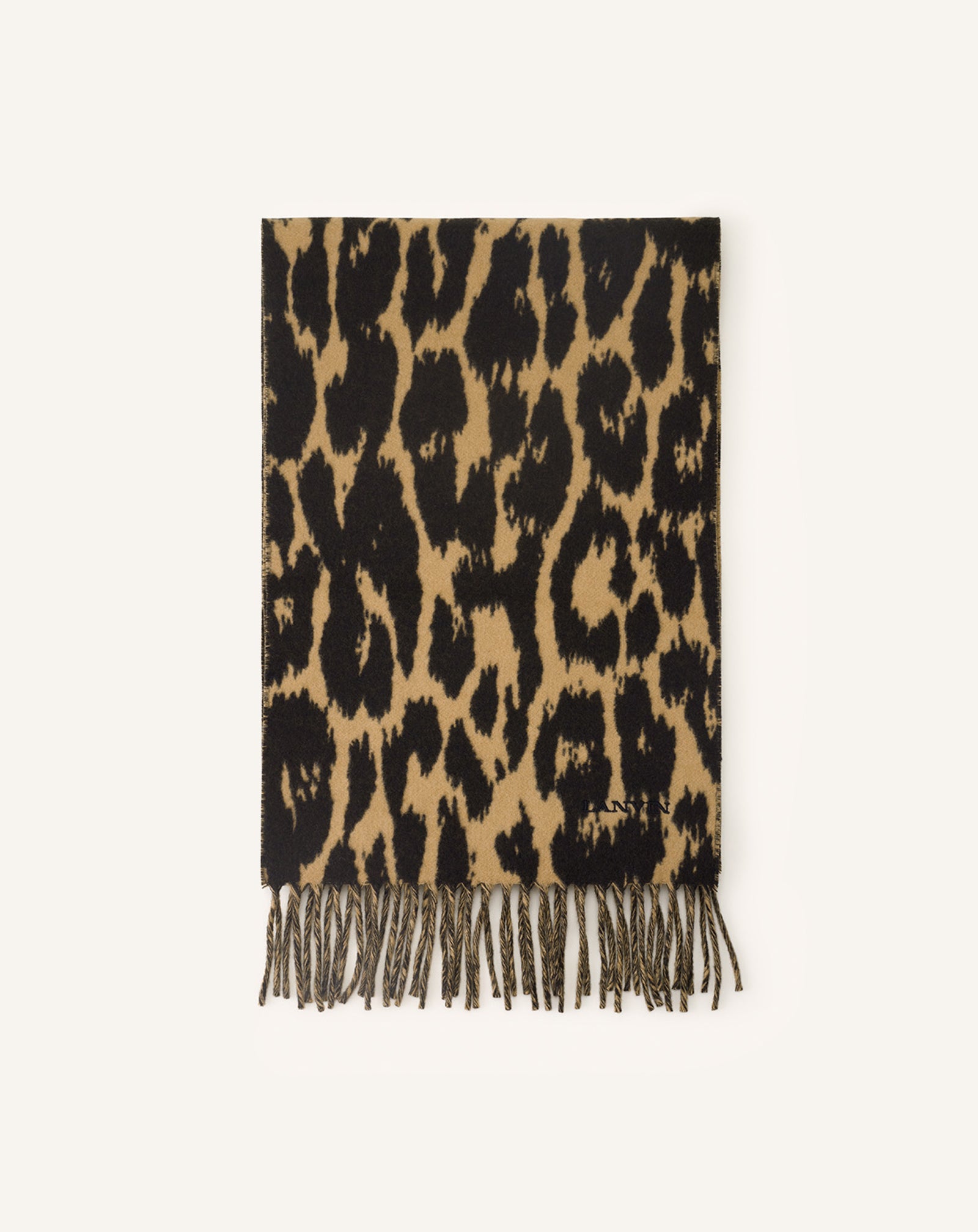 MULTICOLOR LEOPARD PRINT WOOL SCARF