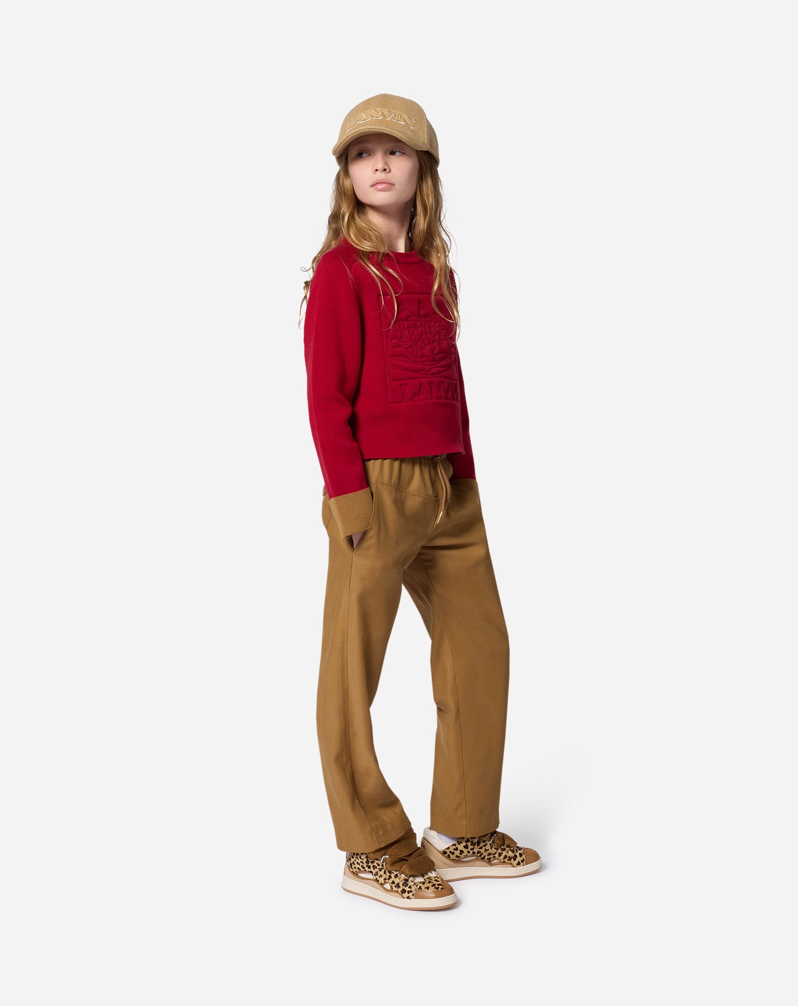 BEIGE LACE-UP SNEAKERS