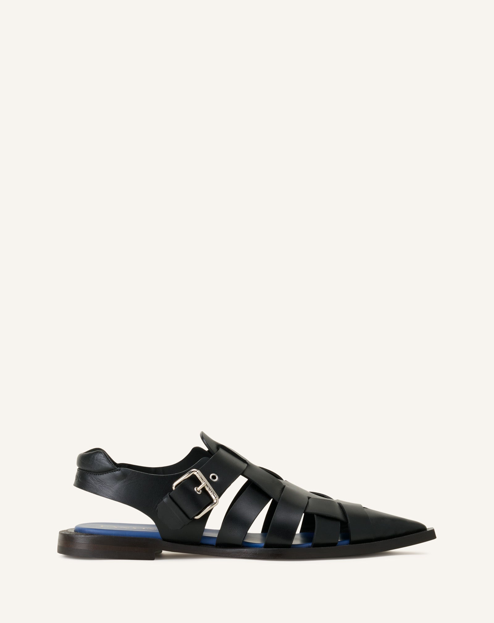 POINTED-TOE LEATHER SANDALS