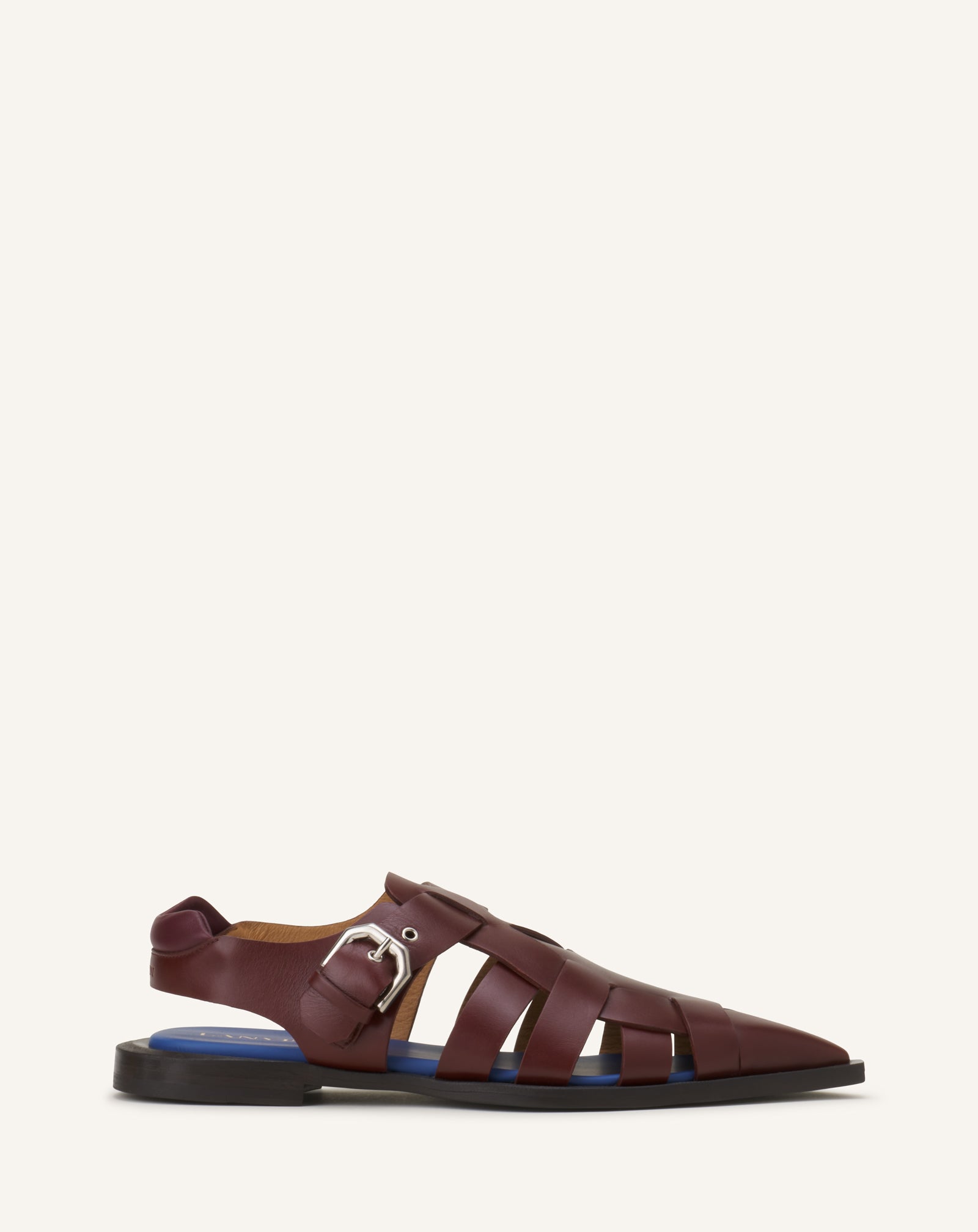 POINTED-TOE LEATHER SANDALS